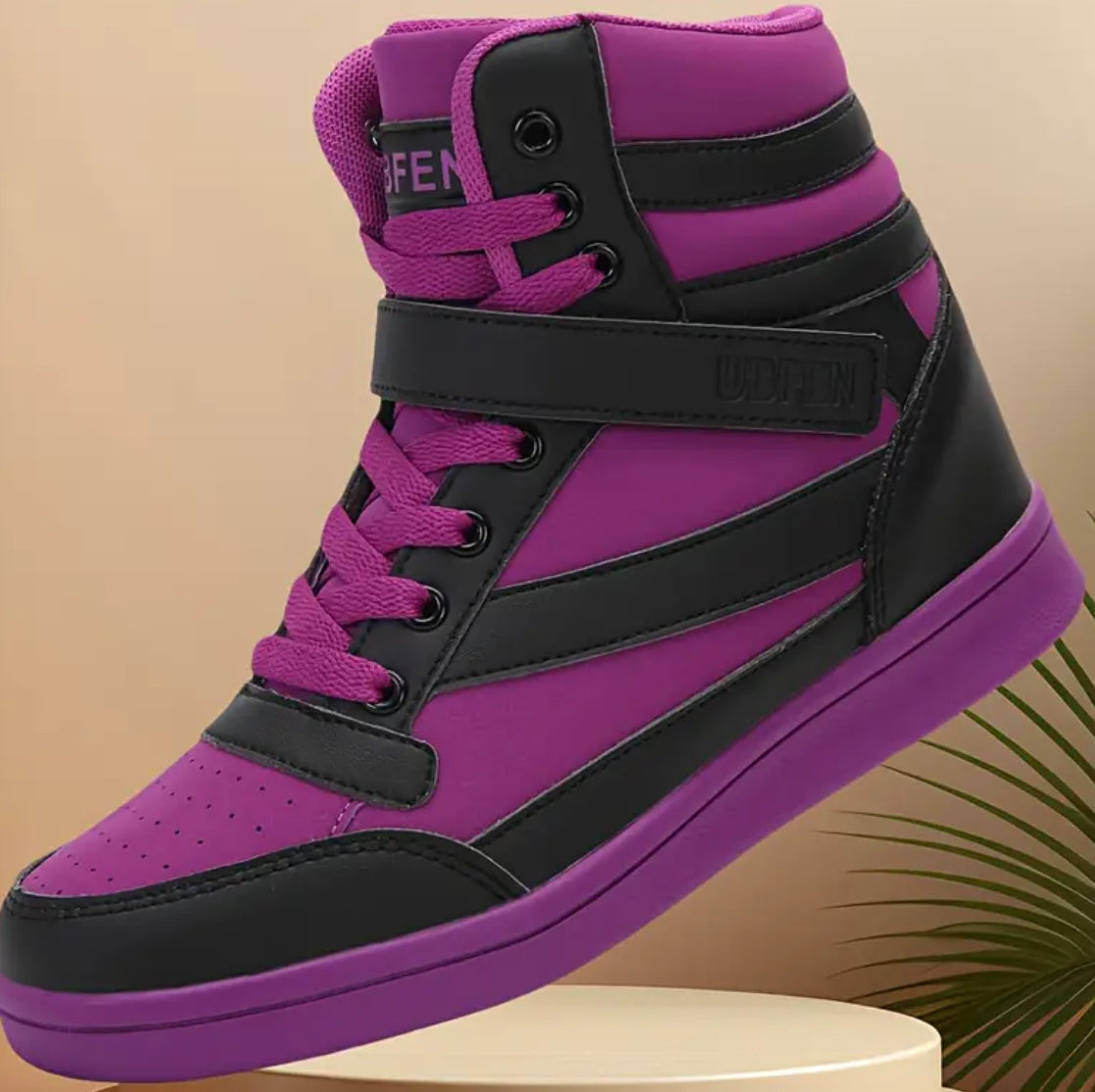 “Retro 80s” Women’s High Tops, Vibrant Color Wedge Heel Sneakers