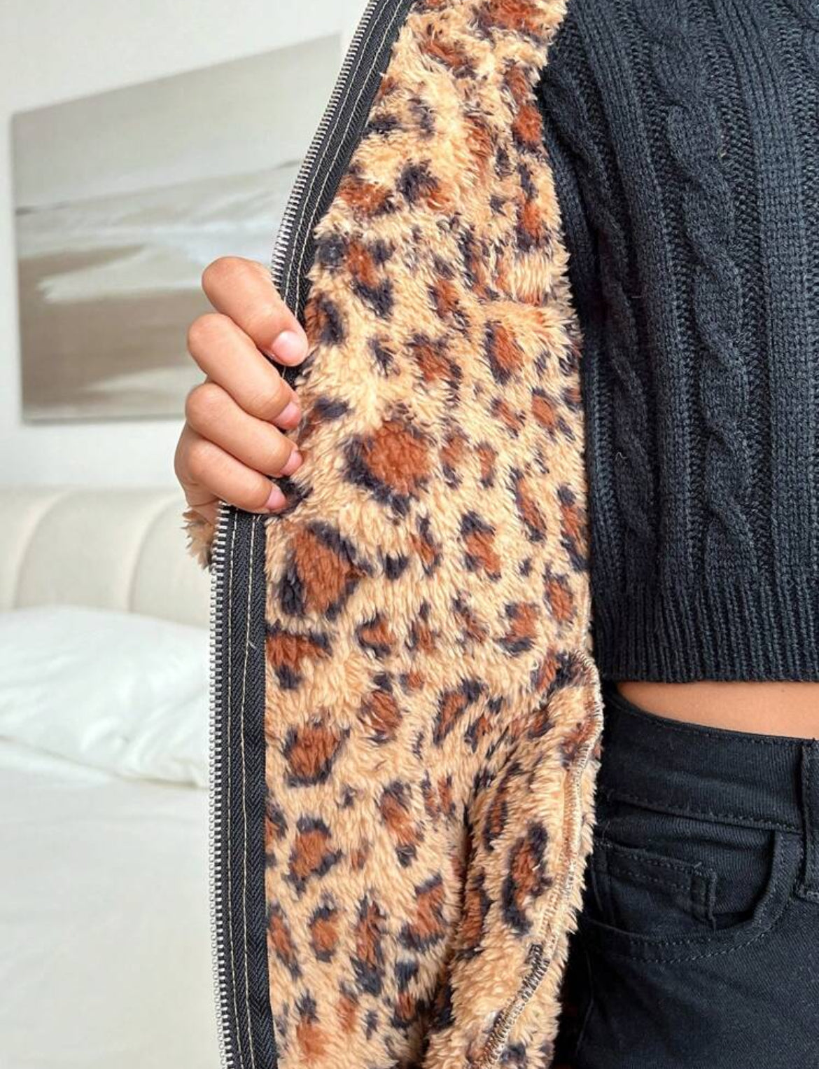 Tween Reversible Leopard Hooded Long Cardigan, my Family & Me 🧸🧸Collection