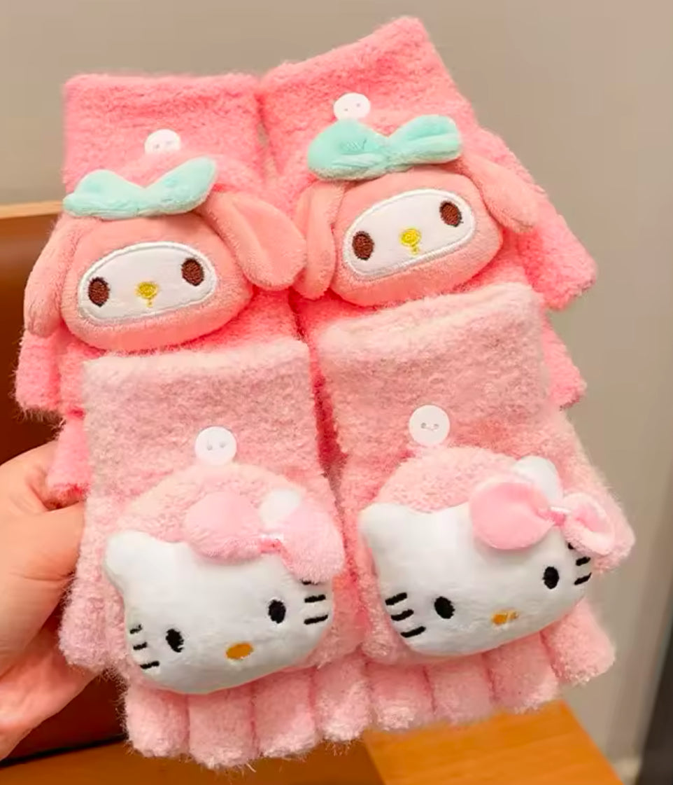 “Hello Kitty & Friends” Knitted Soft, Five Finger Gloves, Kids