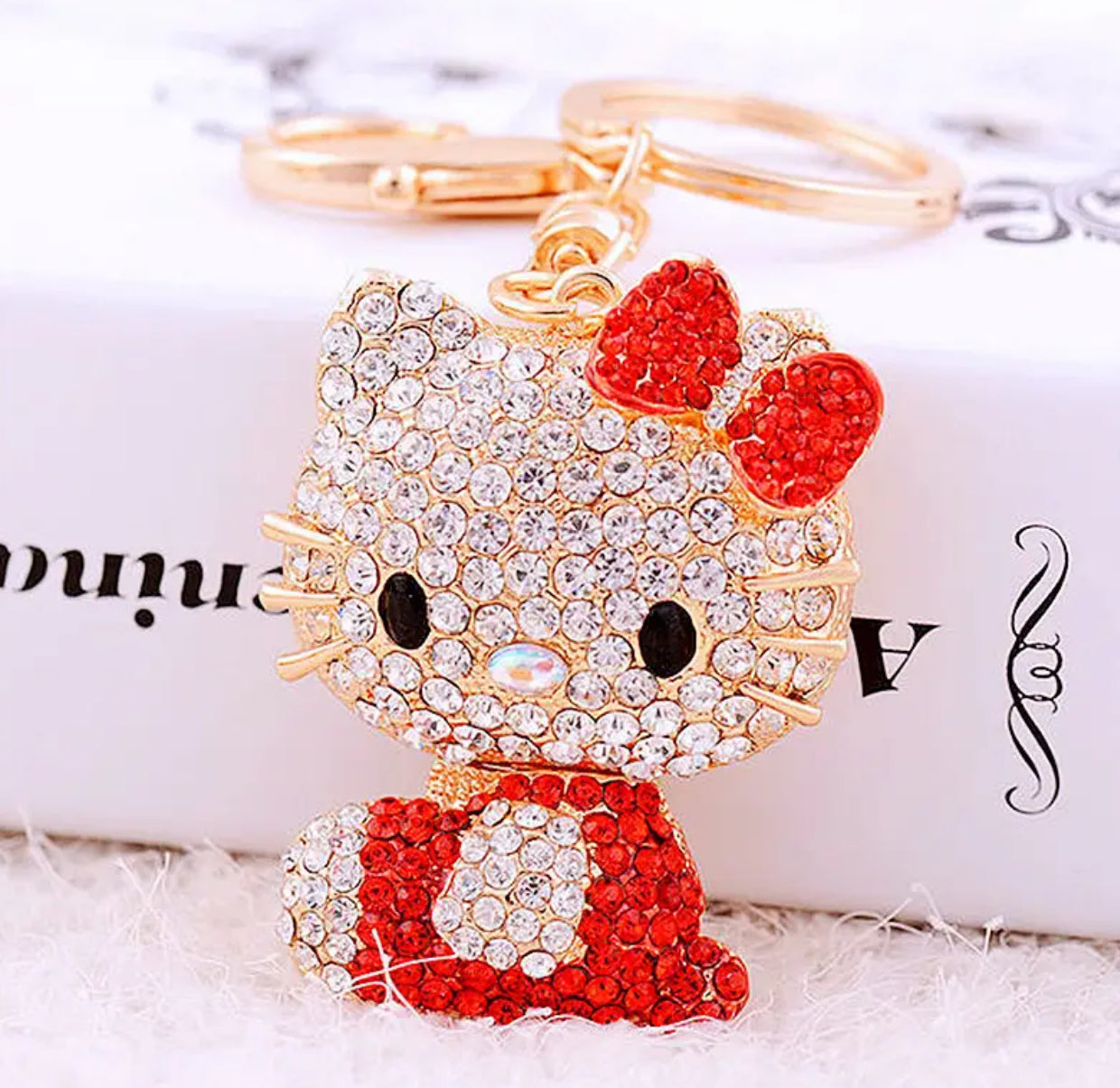 Sanrio Hello Kitty Rhinestone Metal Keychain 🌸