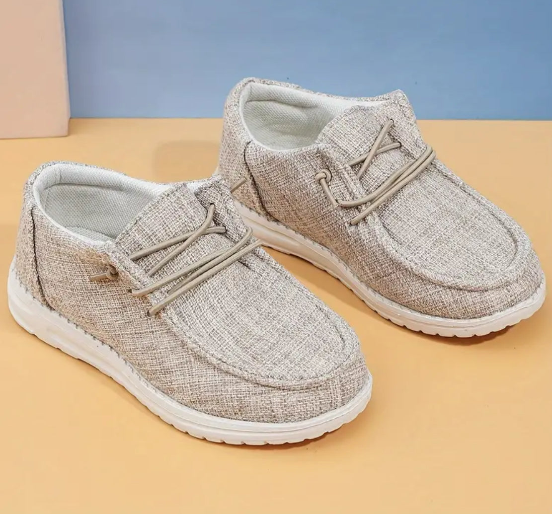 Mocasines casuales, cómodos y de color sólido de lona de moda para niños