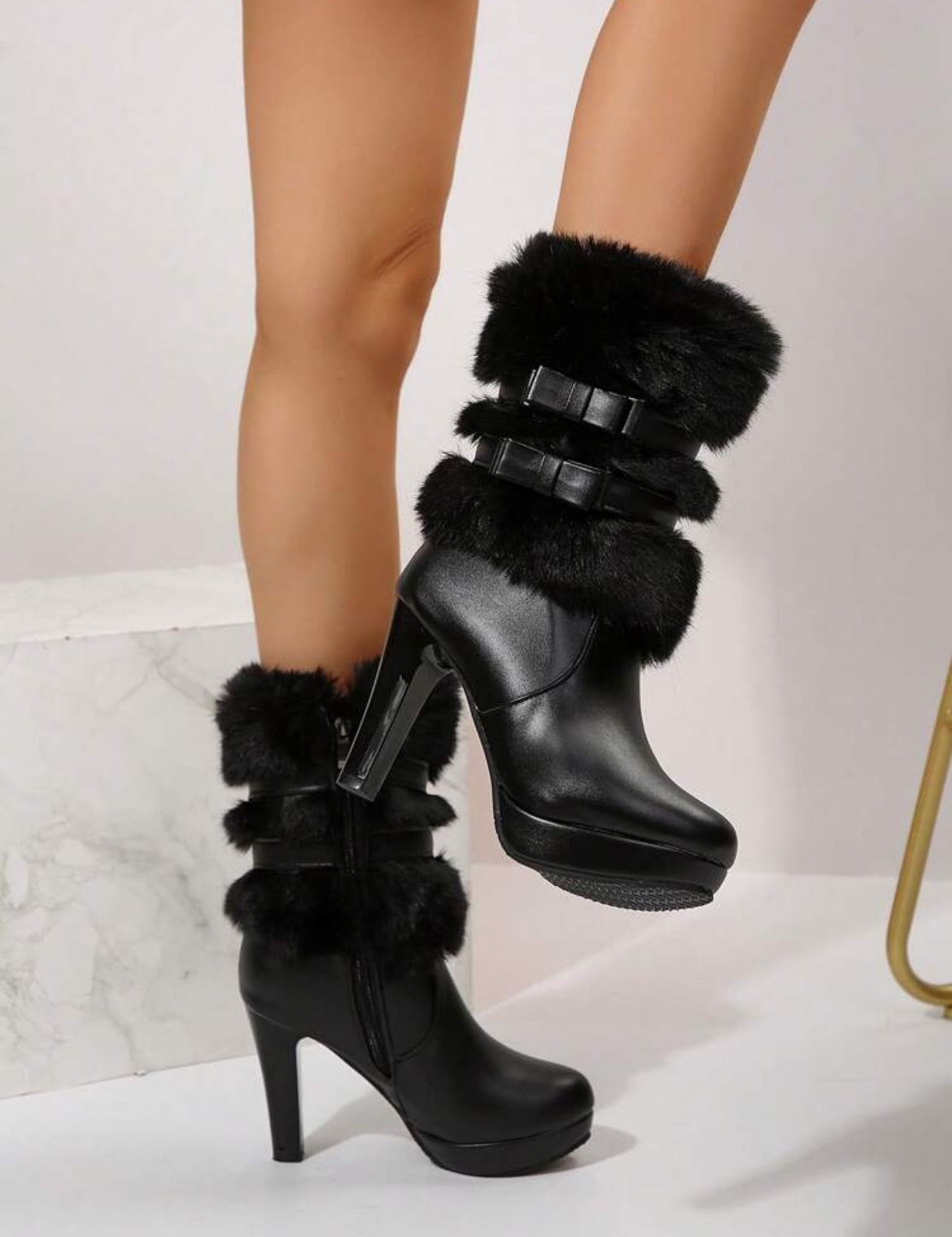 “Chic Bows” Side Zipper Elegant Boots, Mid-Calf, Pointed Toe, Slim Heels