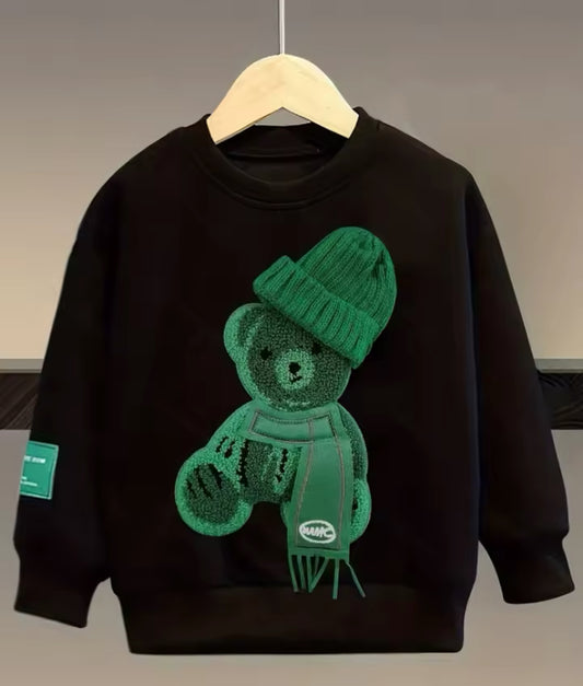 Kid’s Embroidery Bear Pullover Sweatshirts and Sweatpants 🧸