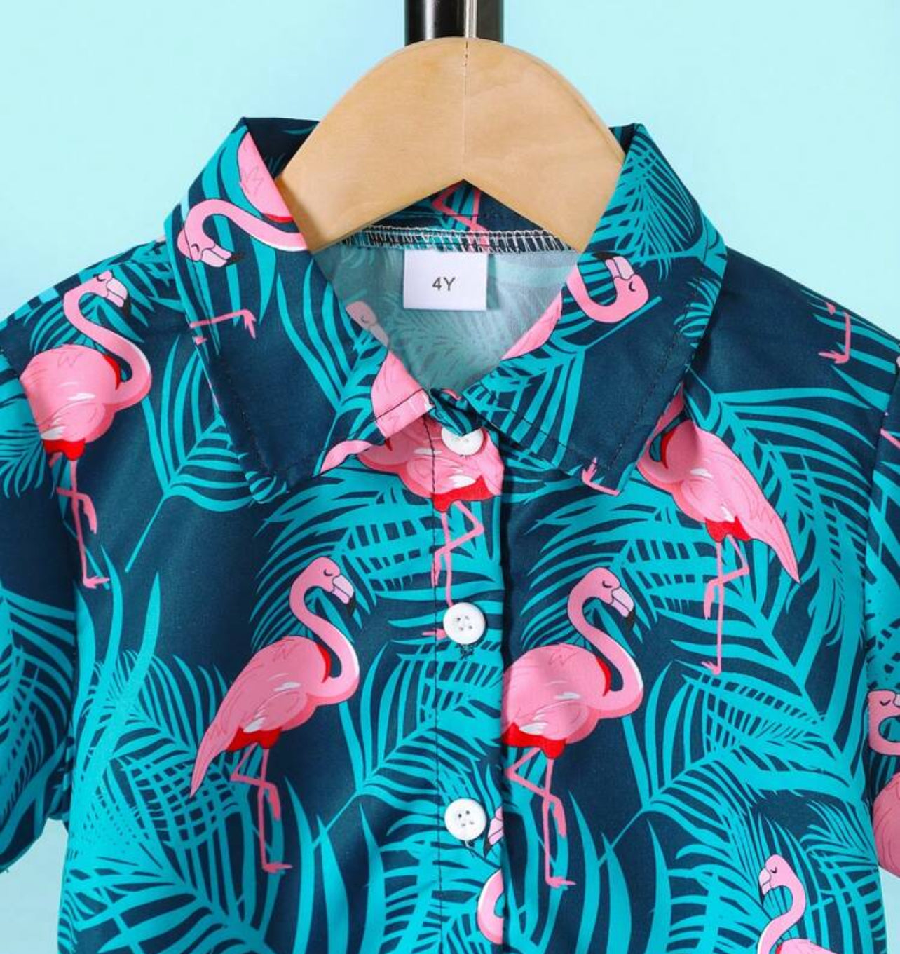 “Flamingo & Leaf” Kids Short Sleeve