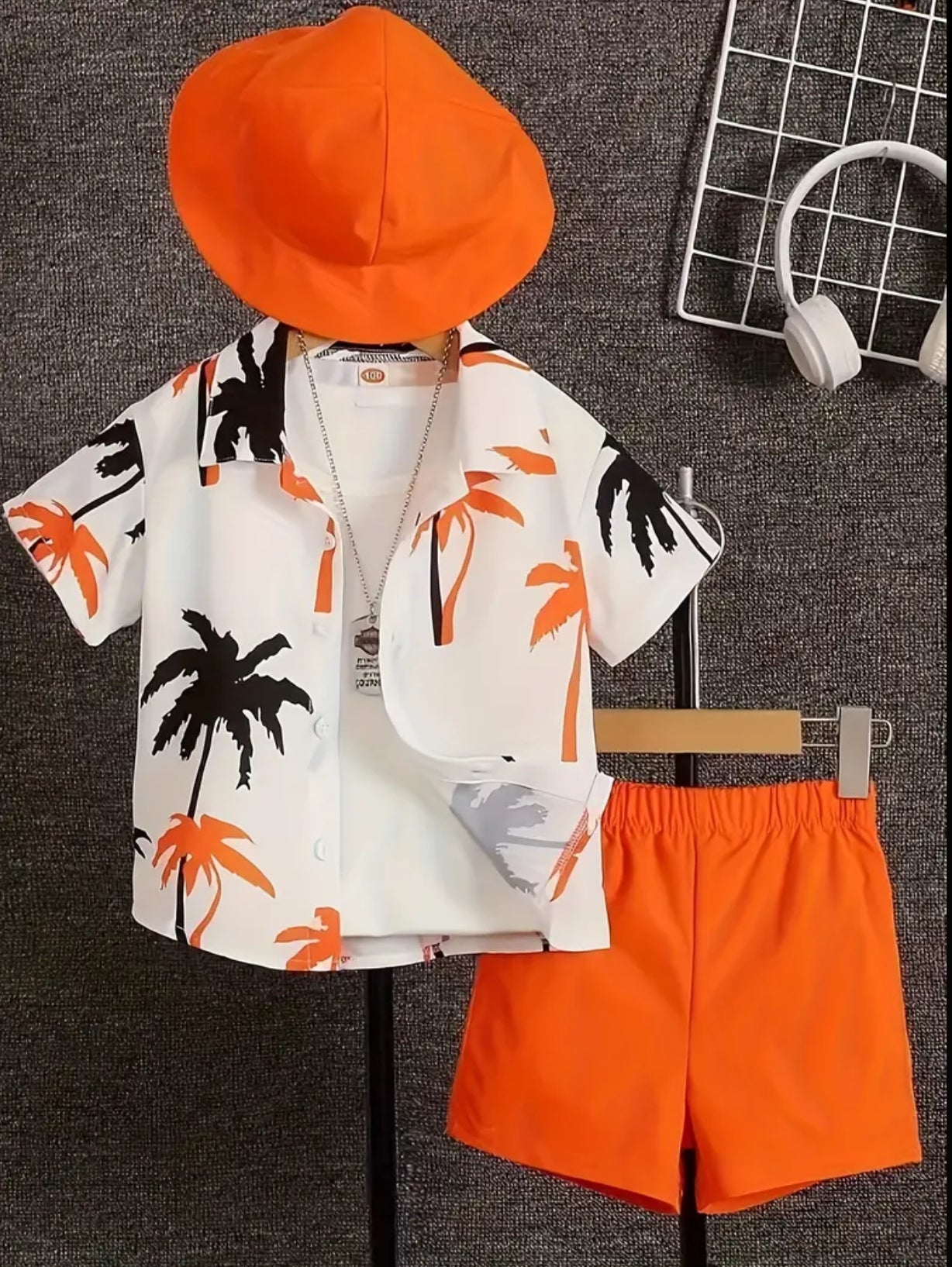 “Stylish Coconut Trees & Sunshine Beach” Shirt and Shorts