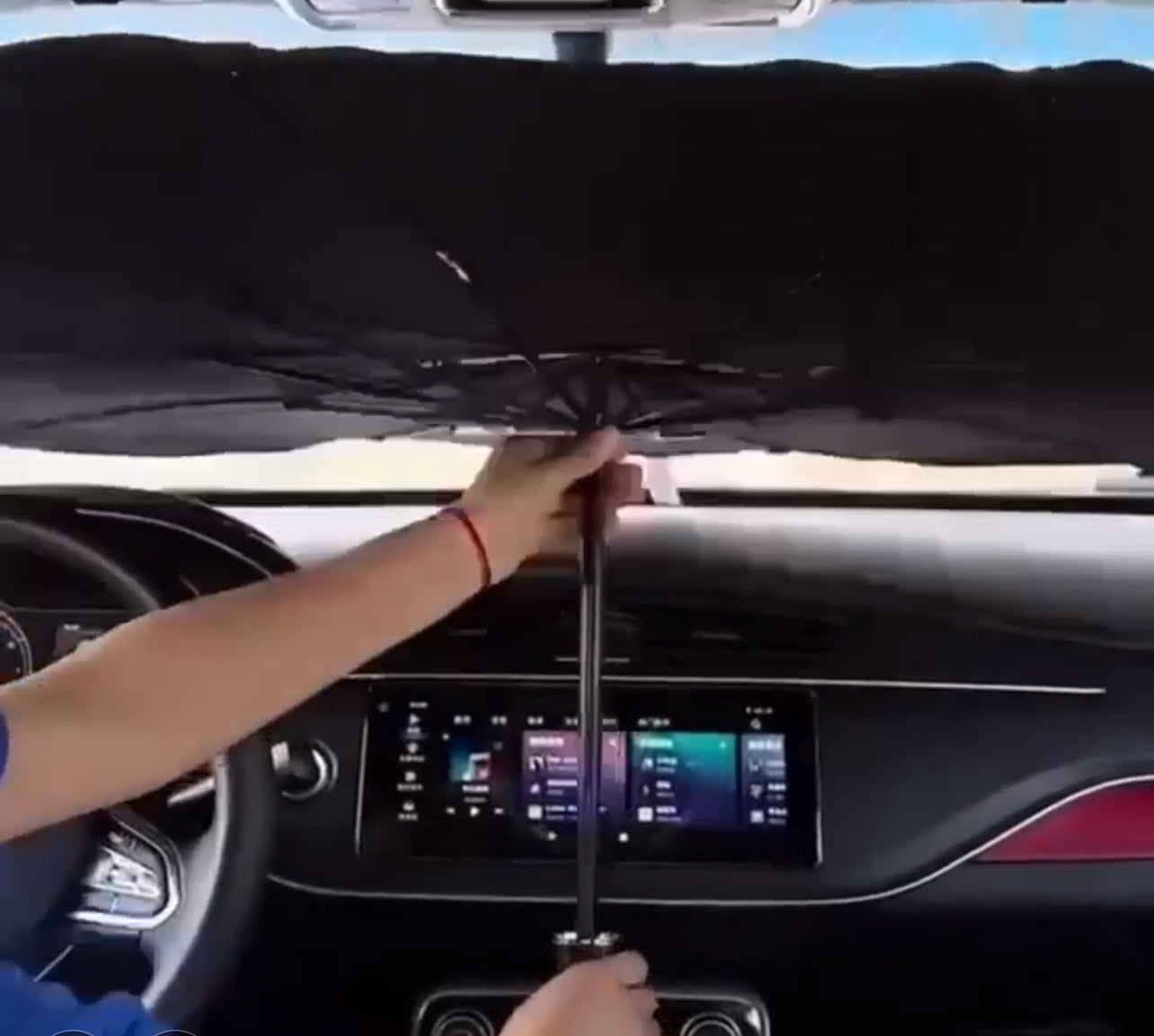 Portable, Foldable Car Windshield Sunshade