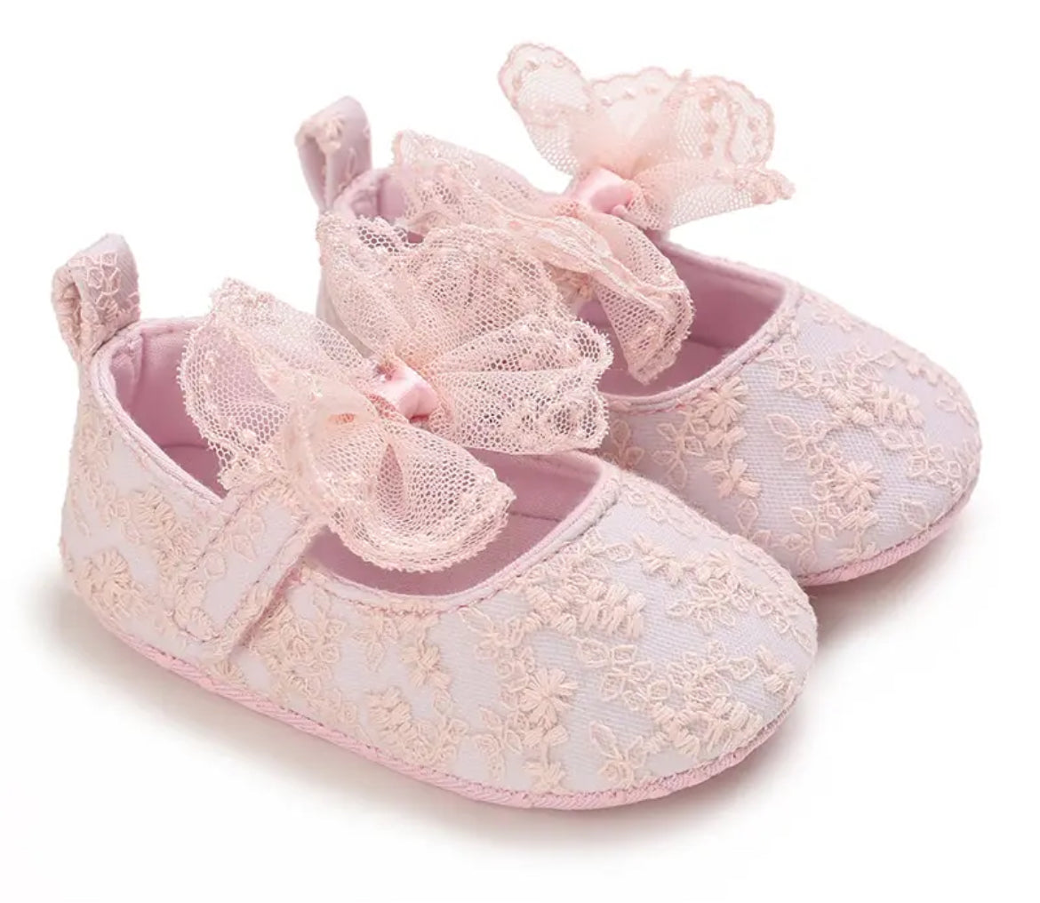 💕 New Fashion Newborn Baby Flats, Pink Baby Shoes Non-slip Cloth Soled, Glam ✨ Baby Collection