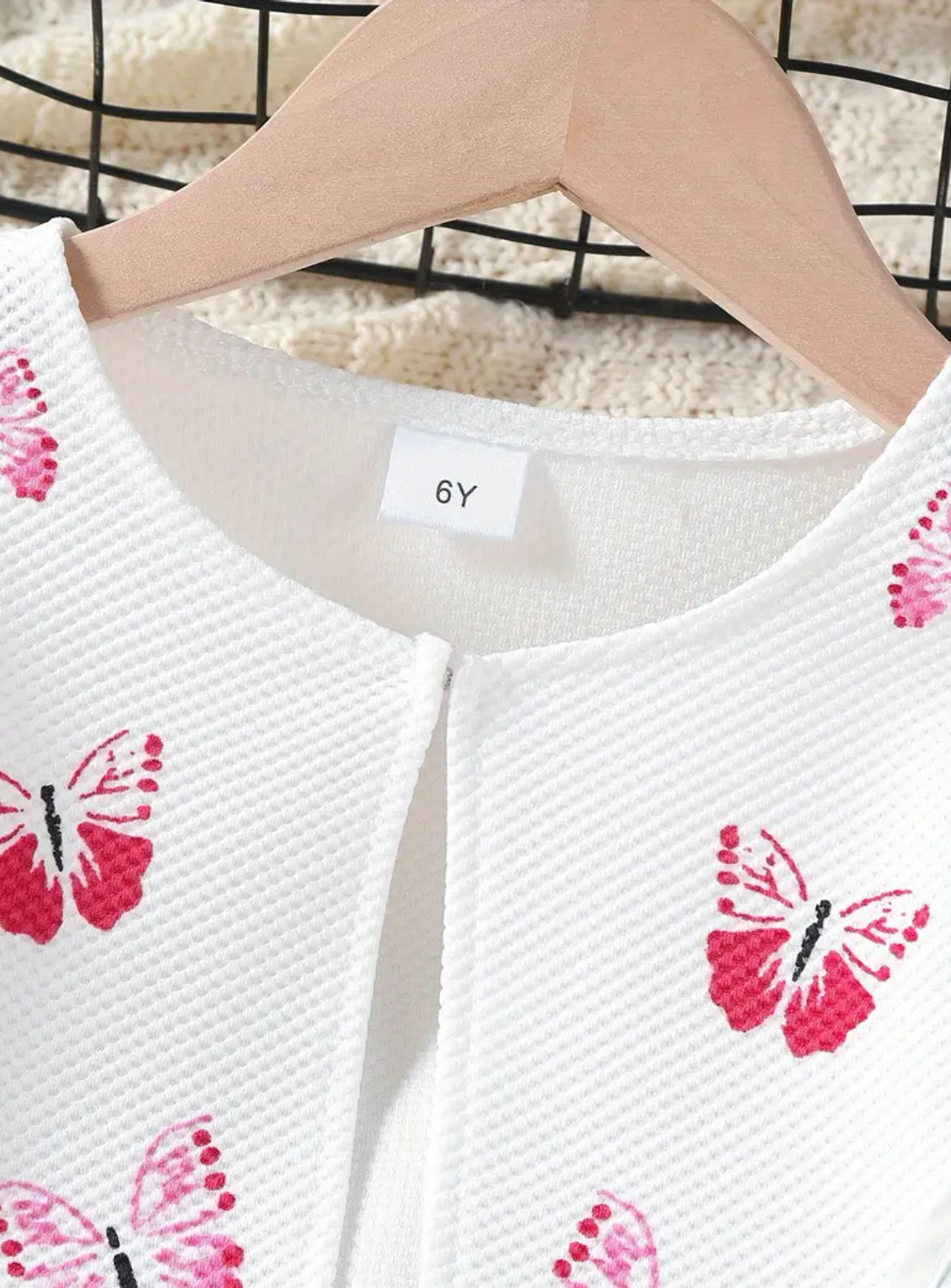 2pcs Sweet Butterfly Cardigan Floral Dress