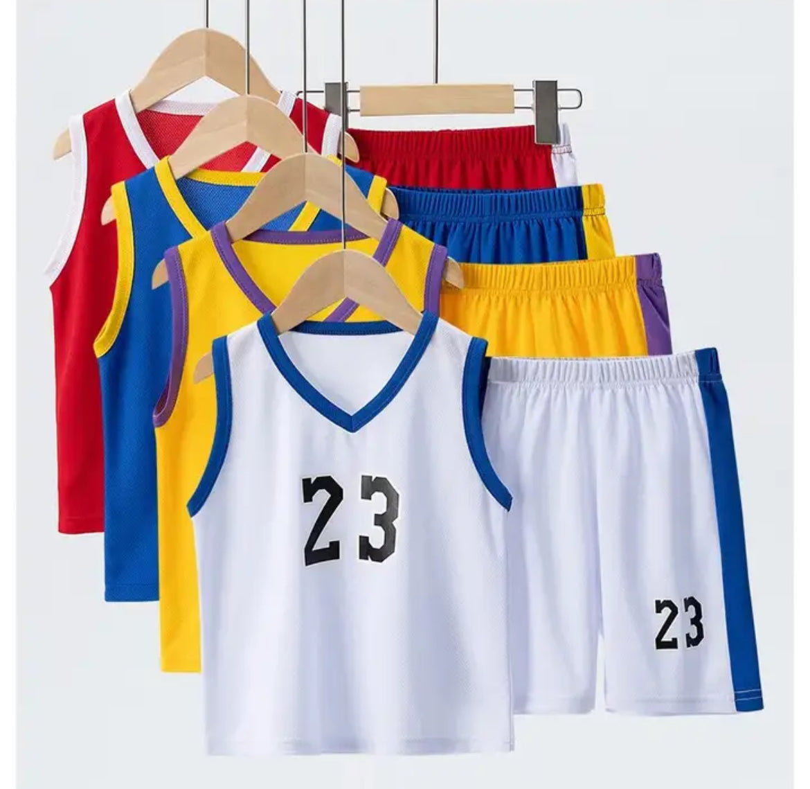 Summer CHILDREN'S Basketball Suit Boys and Girls Sports Vest Shorts Suit 23rd Handsome Boys and Students Vest Suit