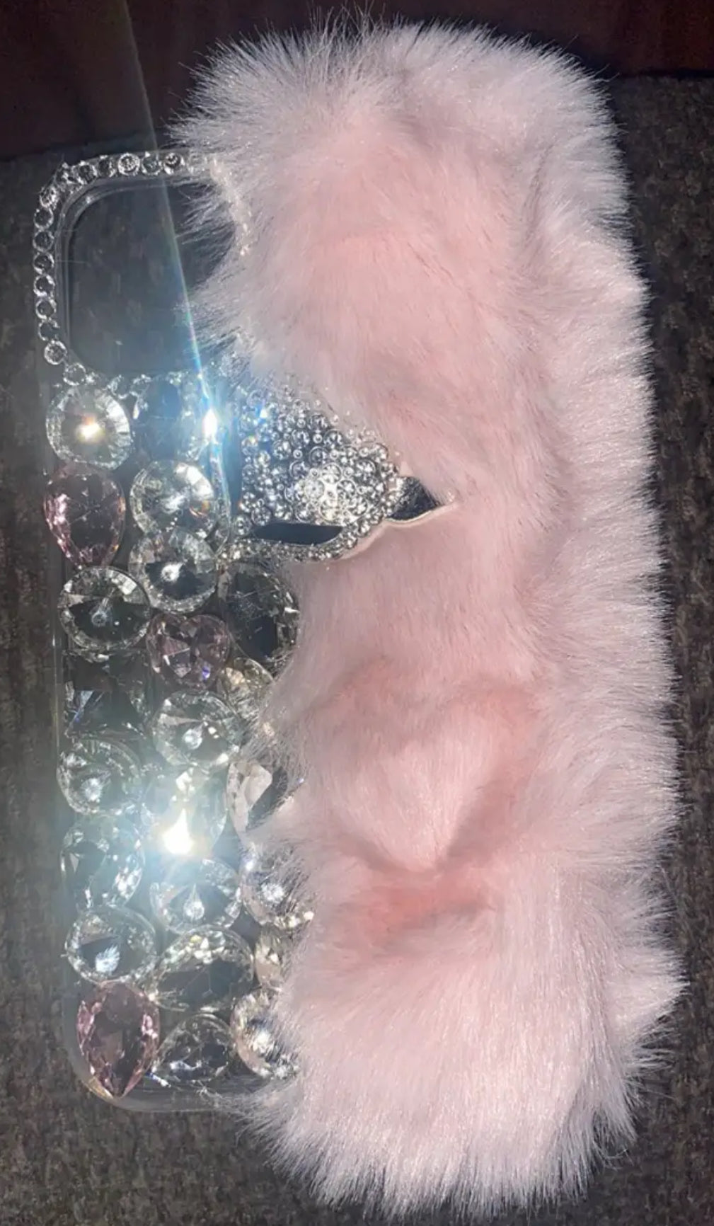 “Luxury Diamond” Metal Fox Faux Fur, iPhone Case