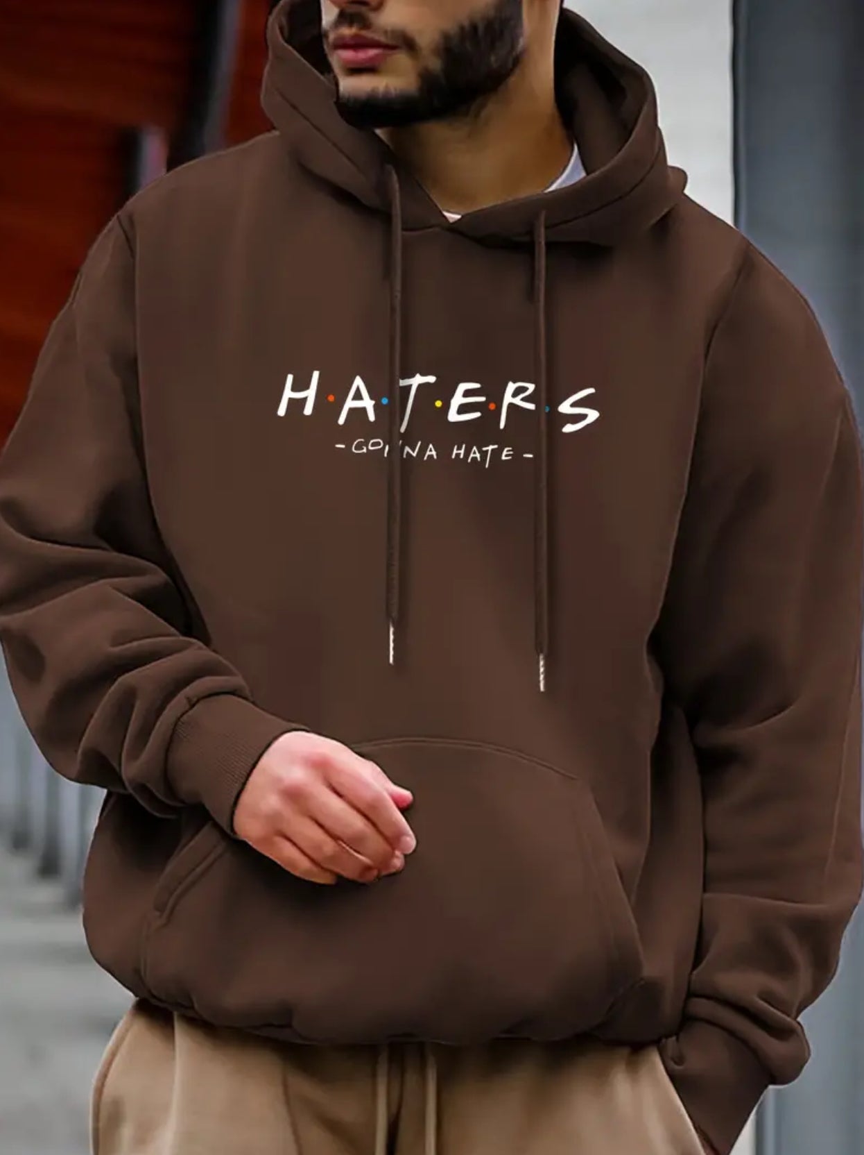 “Haters Gonna Hate” Pullover Hoodie - Kangaroo Pocket, Loose Casual Fit, Perfect Gift for Men or Women