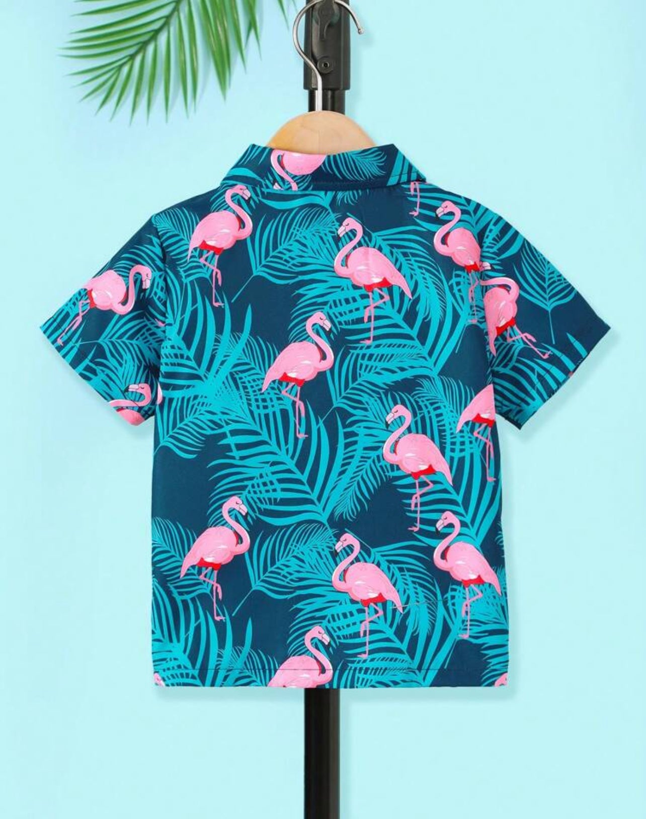 Camiseta de manga corta para niños “Flamingo &amp; Leaf”