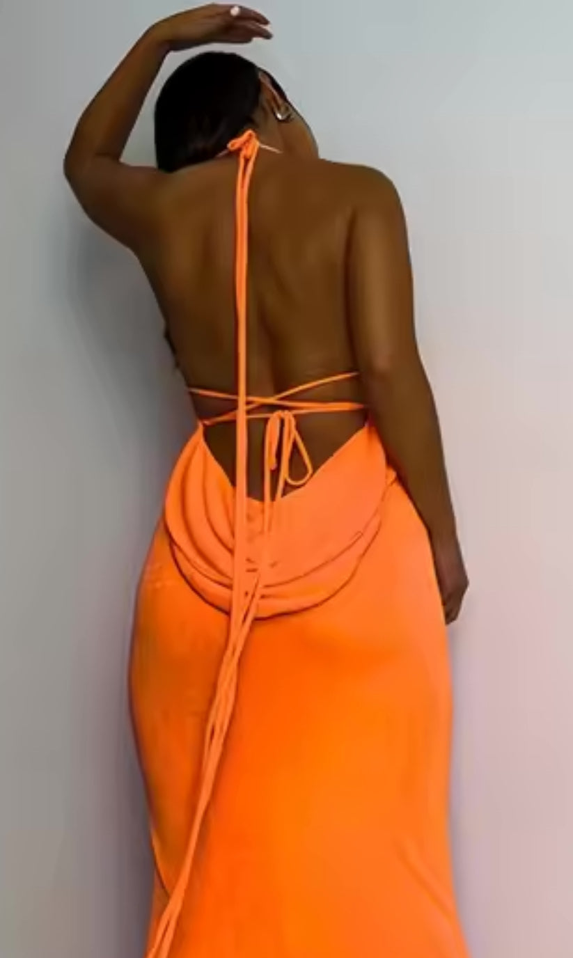 “Fashionite” Sexy Strapless Hang Neck, Dress