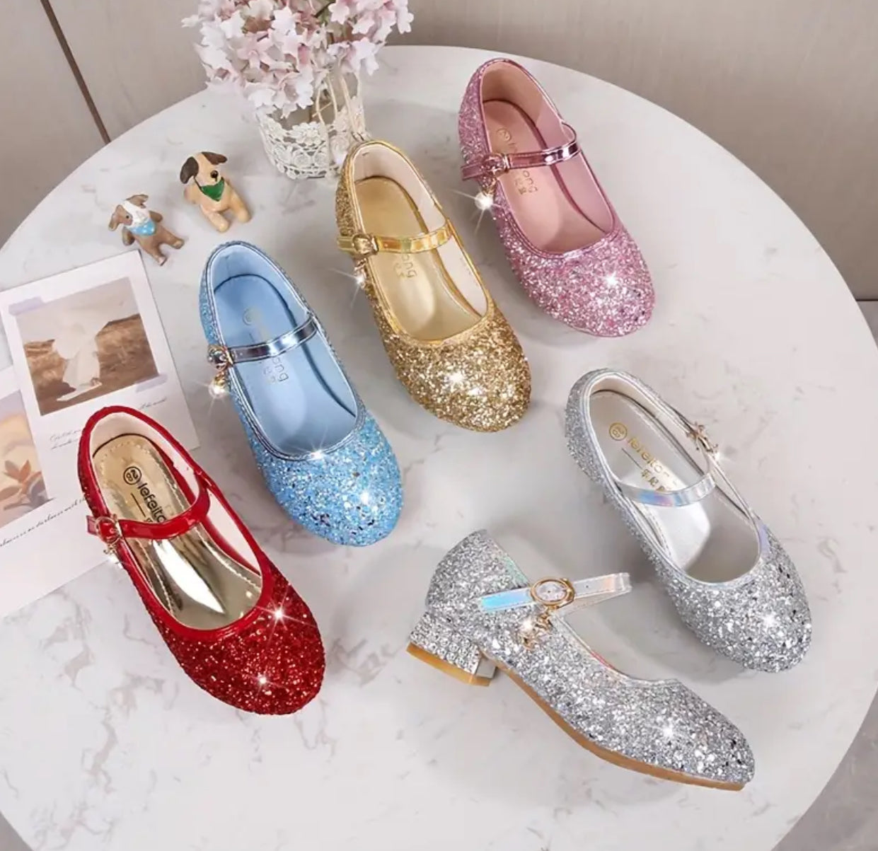 “Stunning Sequin Princess” High Heel Shoes for Girls, Lightweight