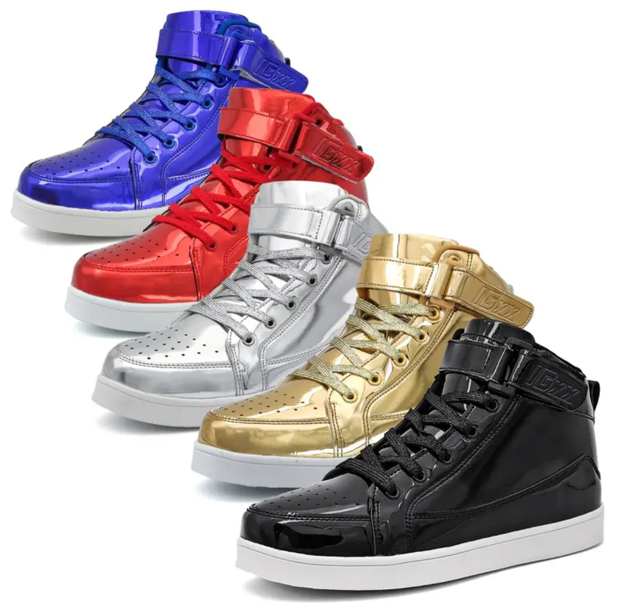 Boys, High Top, Metallic Sneakers