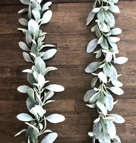 1pc, Artificial Lambs Ear Greenery,  Boho, Farmhouse Mantle Home Decor