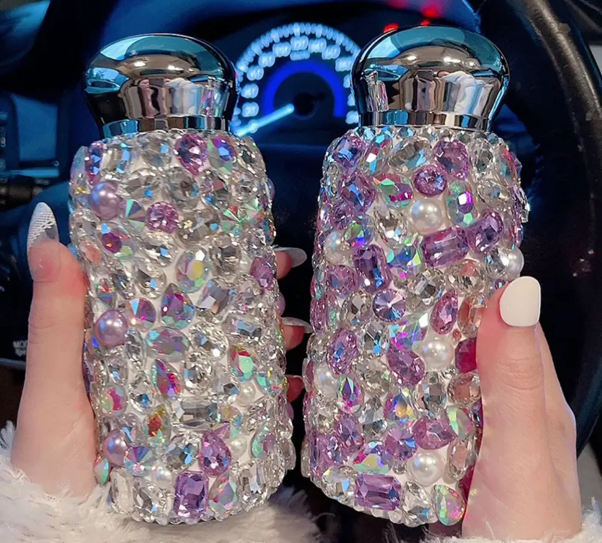 Crystals, 8oz Insulated Water Bottle, Stainless Steel