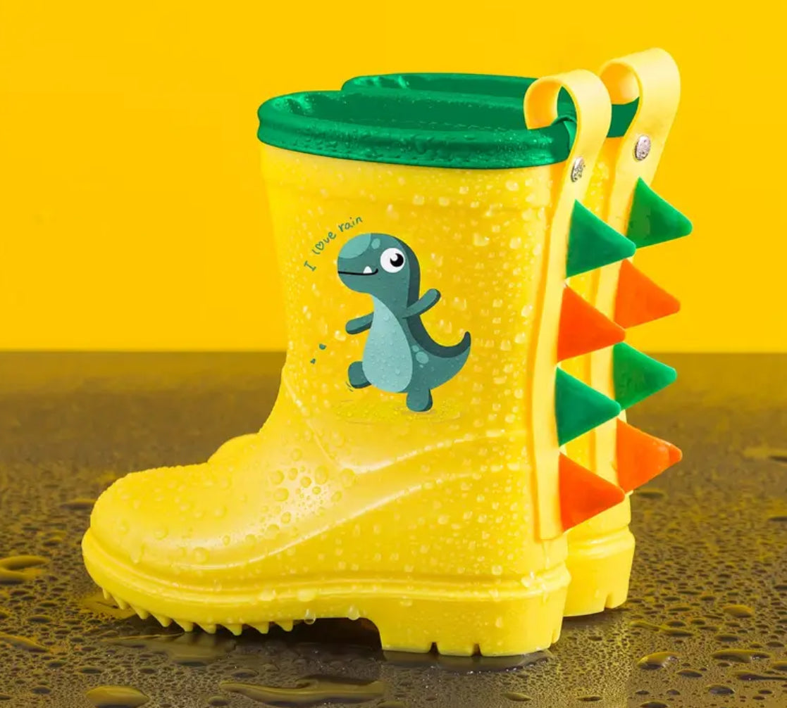 ☔️ Dinosaur Pattern Slip On Rain Boots 🦕🦖