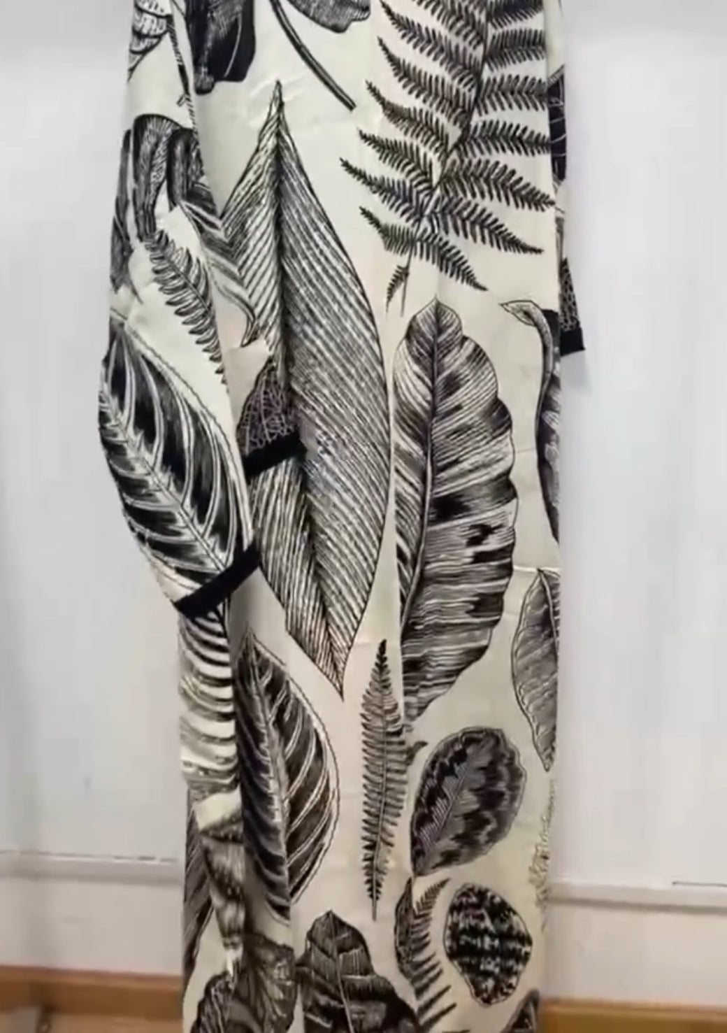 Bohemian Leaf Print Beach Cardigan