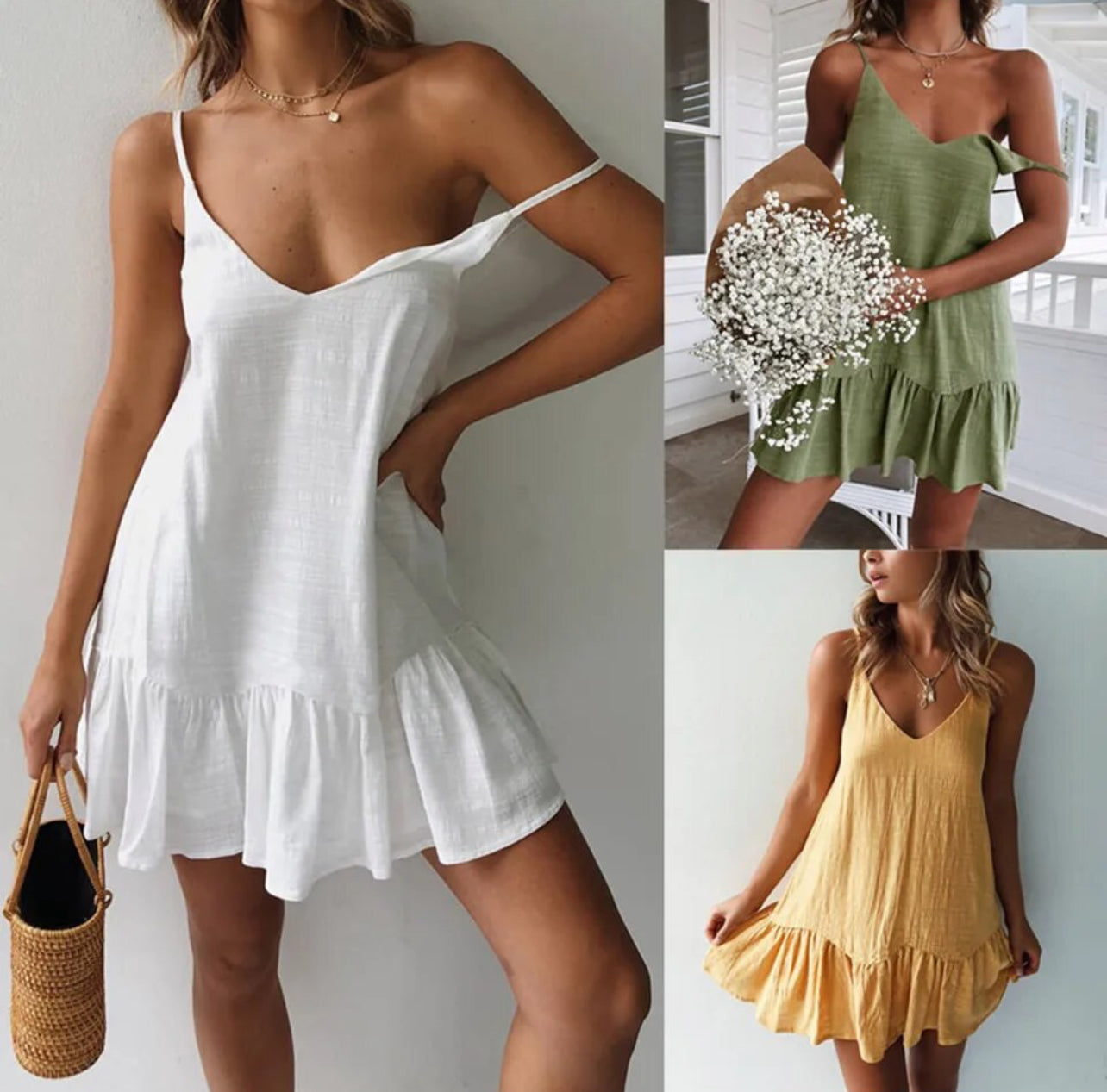 Spaghetti Strap Ruffle Mini Sundress