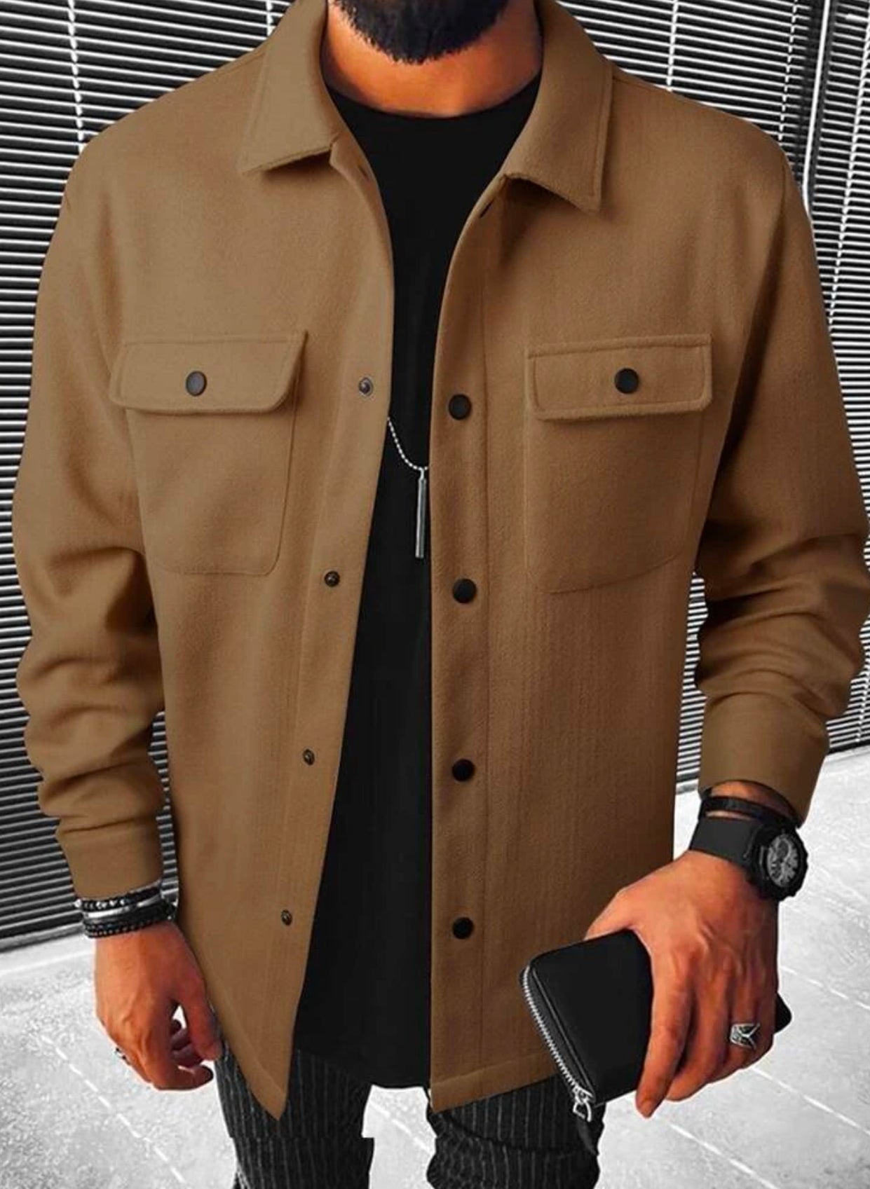 Sugar 🎩 Daddy & Teens 🩶 Collection, Men's Solid Color, Long Sleeve Blazer