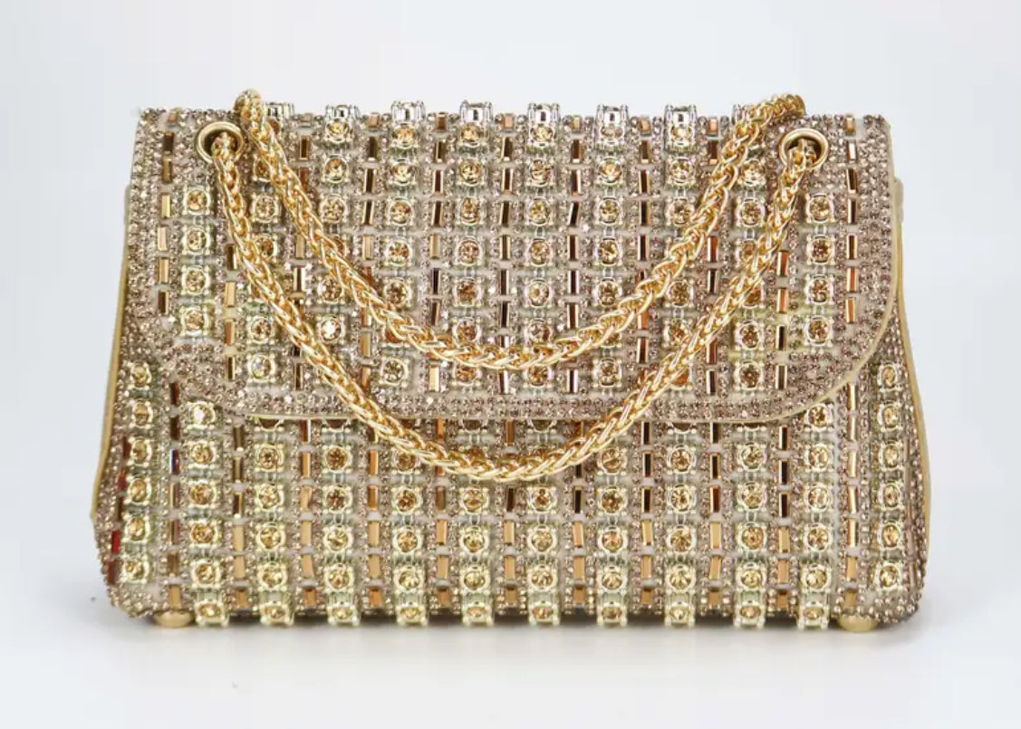 Women’s Luxury Rhinestone Chain Shoulder Clutch