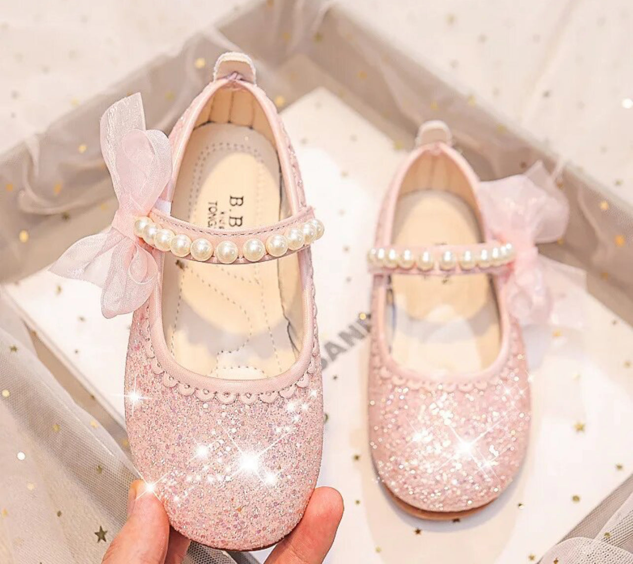 Glitter &amp; Pearls Mary Janes