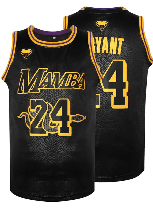 Men’s Stitched Black Snakeskin Basketball Jersey, #24