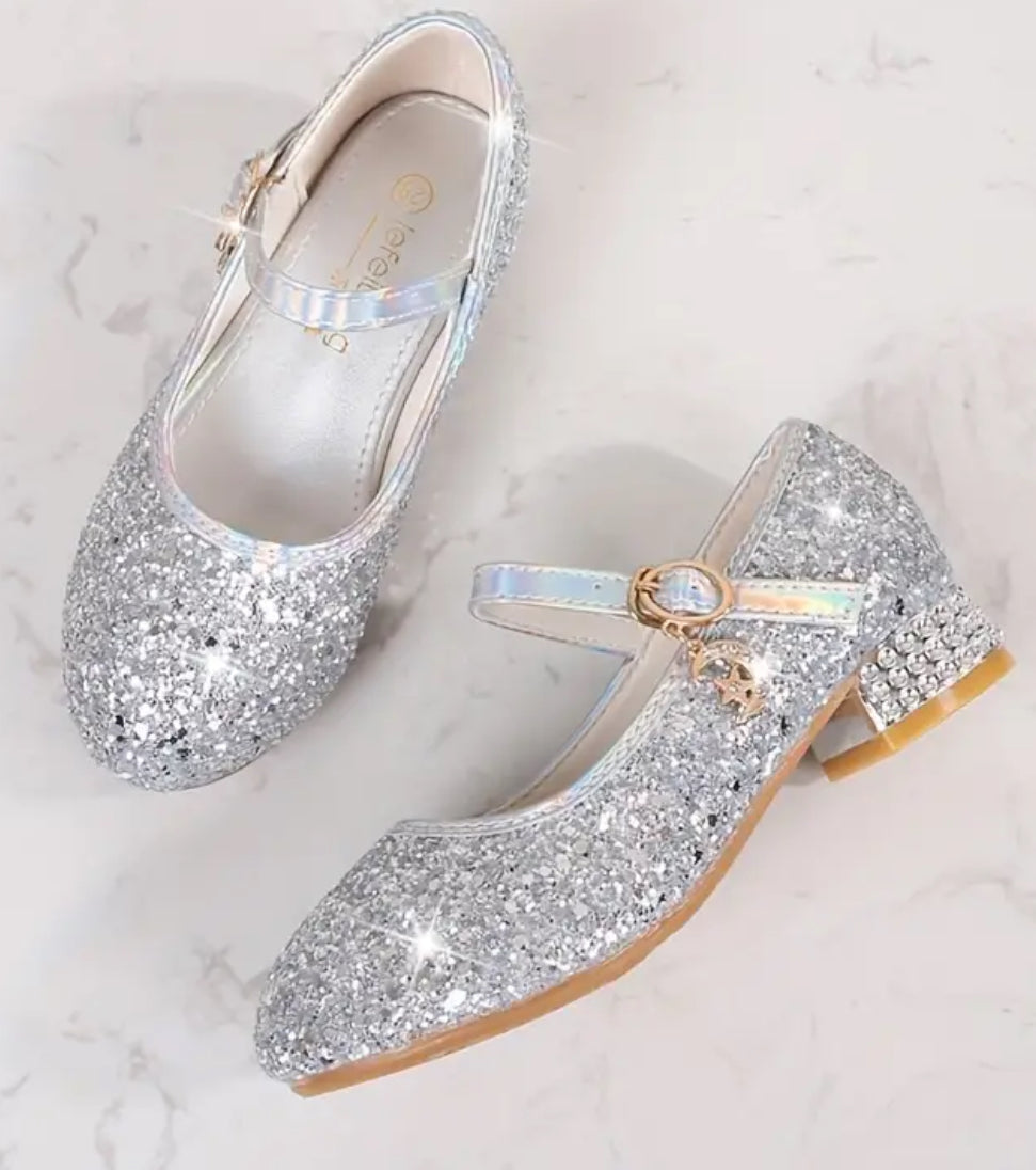 “Stunning Sequin Princess” High Heel Shoes for Girls, Lightweight