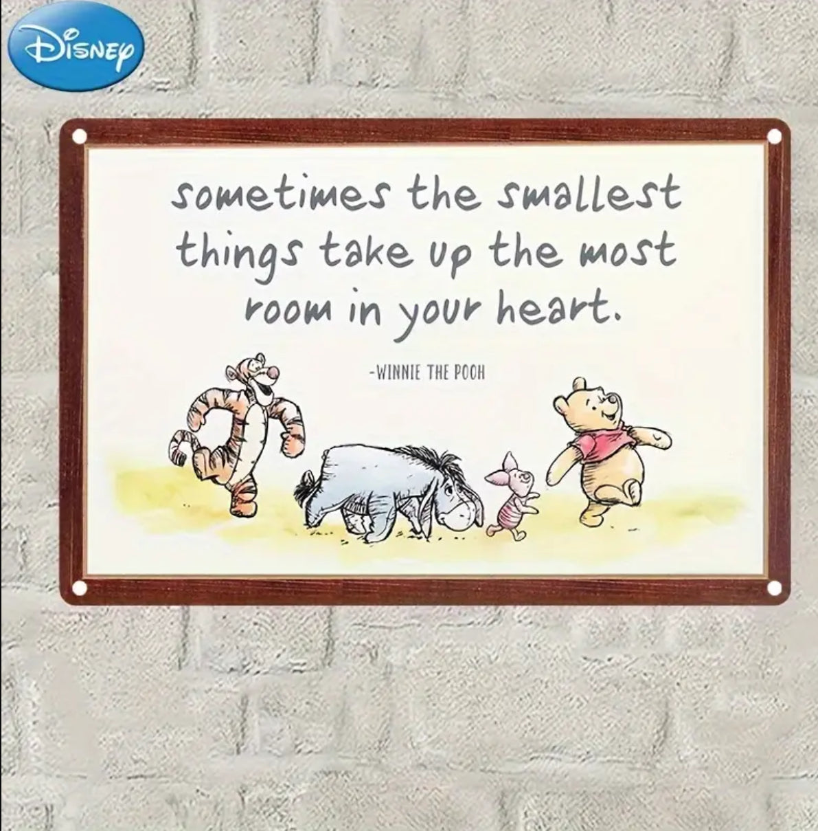 1pc,Disney's Pooh Aluminum Retro Wall Sign, (11.8inches * 7.87inches)