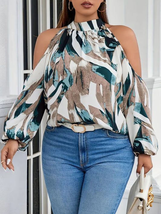 Plus & Gorgeous Collection 💋Elegant Off-Shoulder Lantern Sleeve Blouse