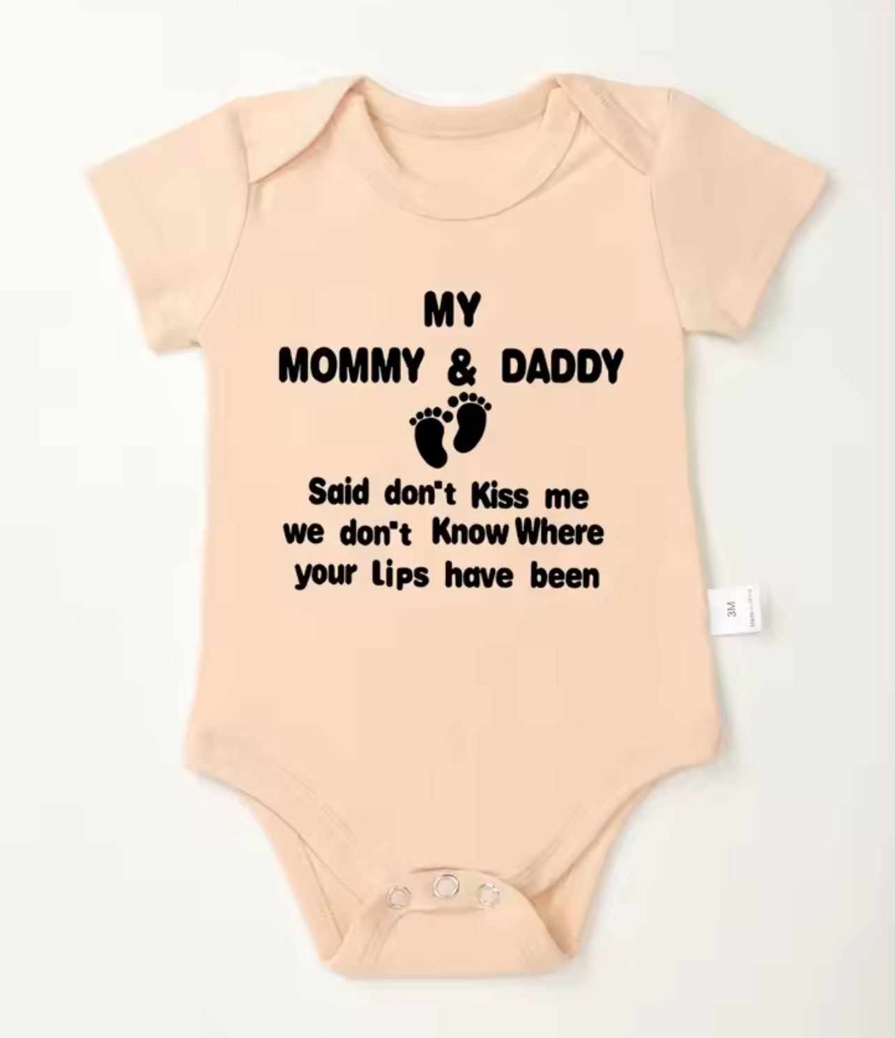 “No Kisses Please” Fun Baby Onesie, Gender Neutral