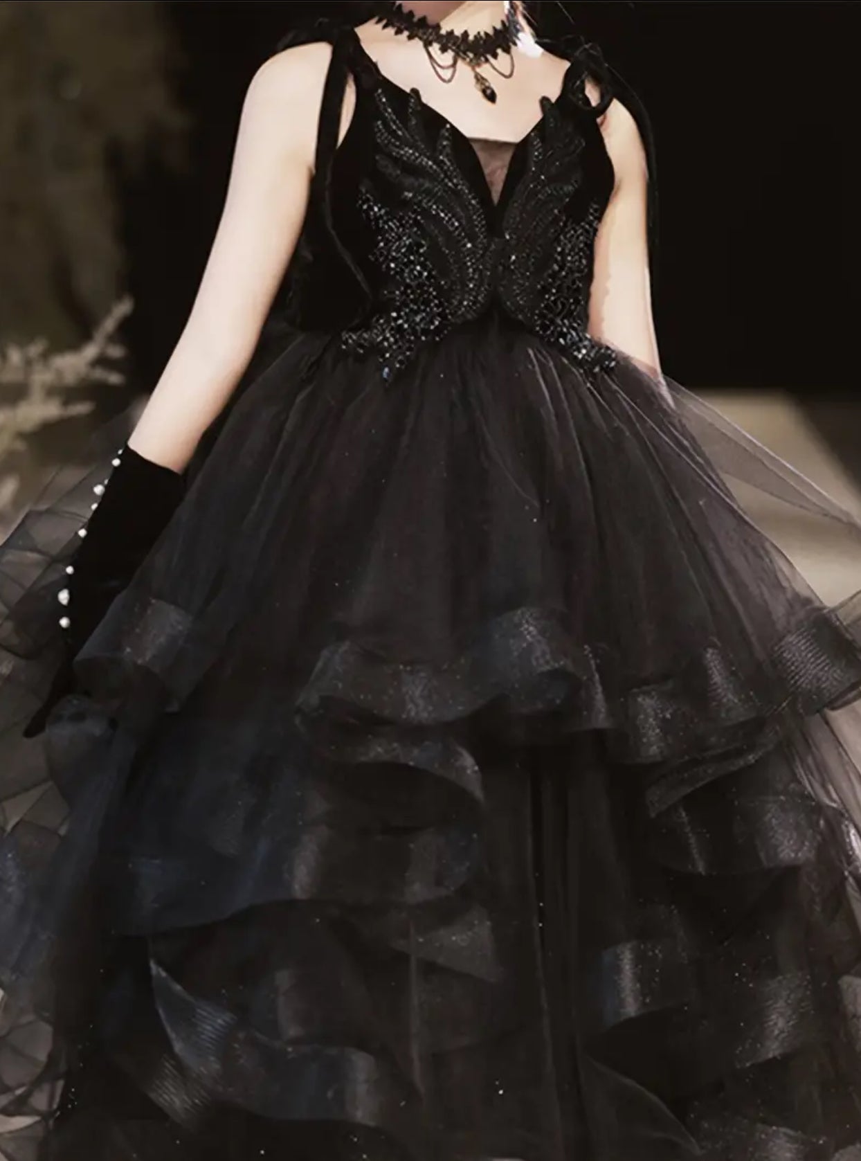 “Noir 🖤” Vestido de princesa de alta gama