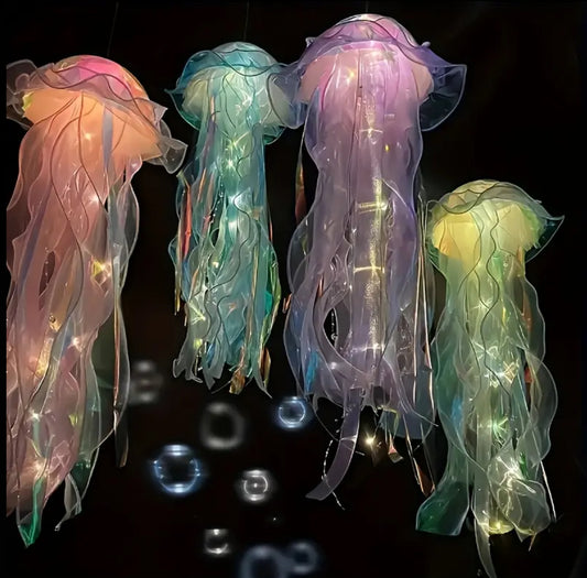 LED Jellyfish Colorful Hanging LED Lantern, Sea Theme Decor