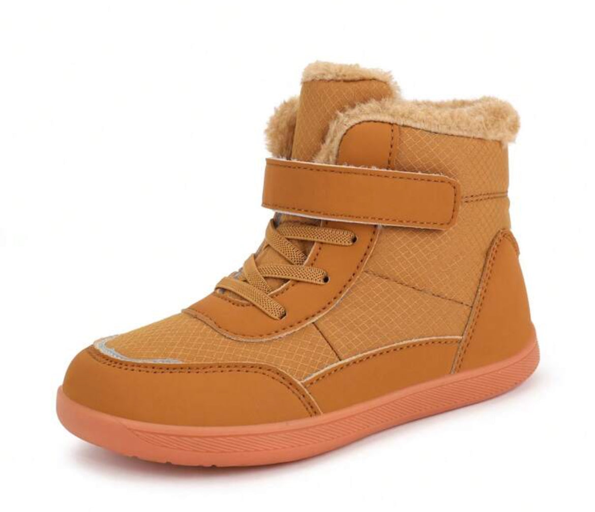 Kids Winter Snow Boots, Wide Toe Box, Fleece Lining Warm, Casual Fashion, Versatile Anti-Slip