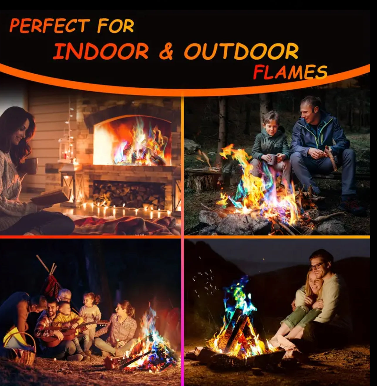 1 pack Magic Fire, Mystical Color Changing Fire Packets, Colorful Flames for Outdoor Campfires