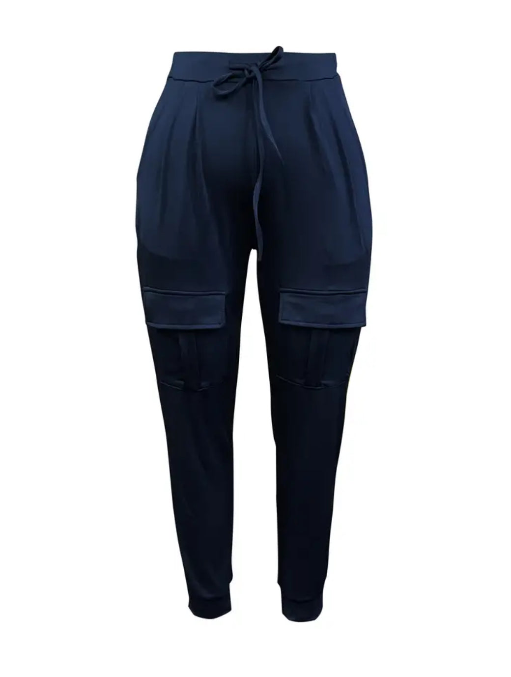 Plus Posh 💋 Solid Tapered Pants - Fleece Lined, Drawstring, Flap Pockets, Medium Stretch, Comfortable and Stylish Sporty Pants