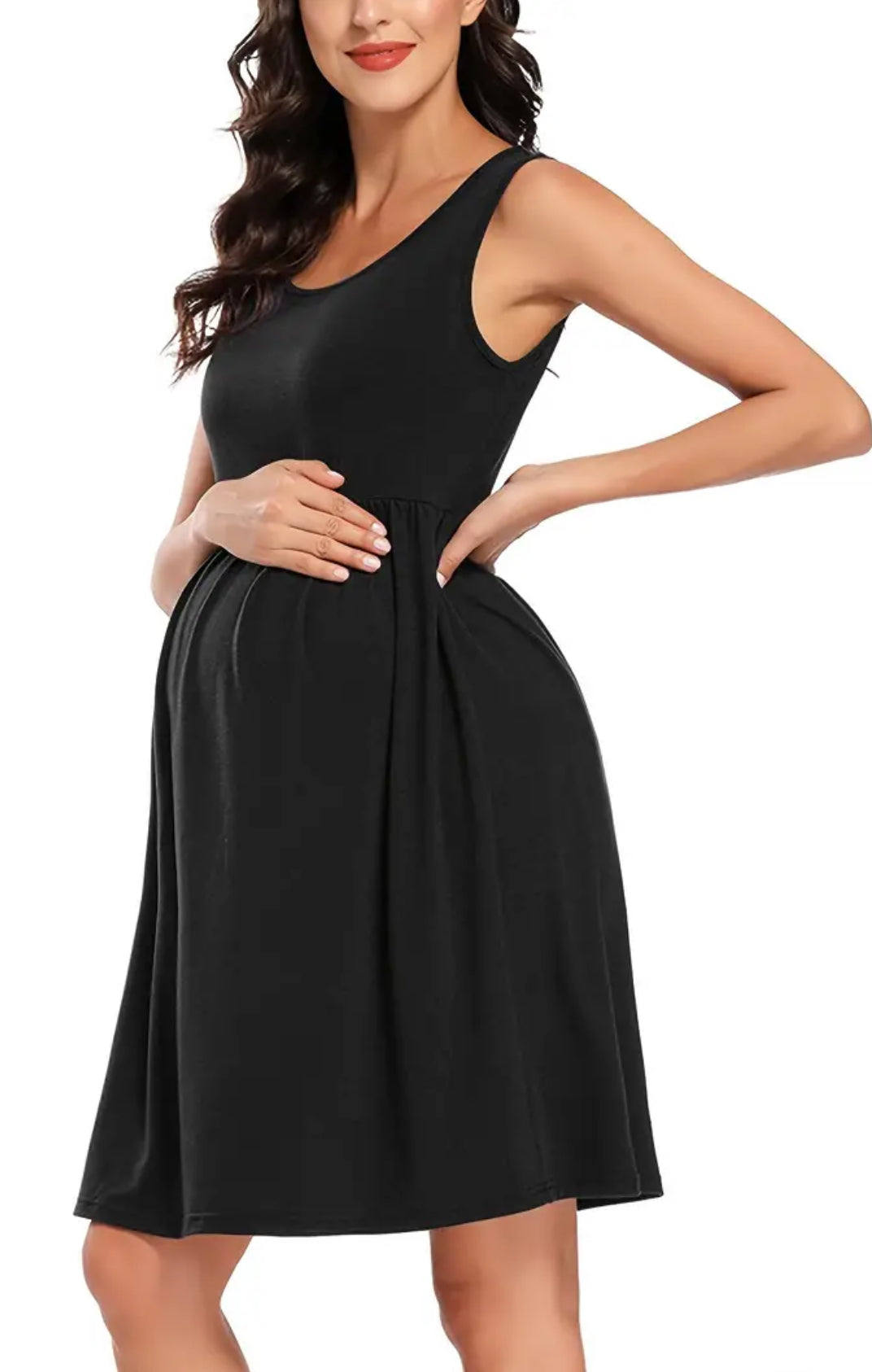 Womens Maternity Tank Dress, Stripe Color Block