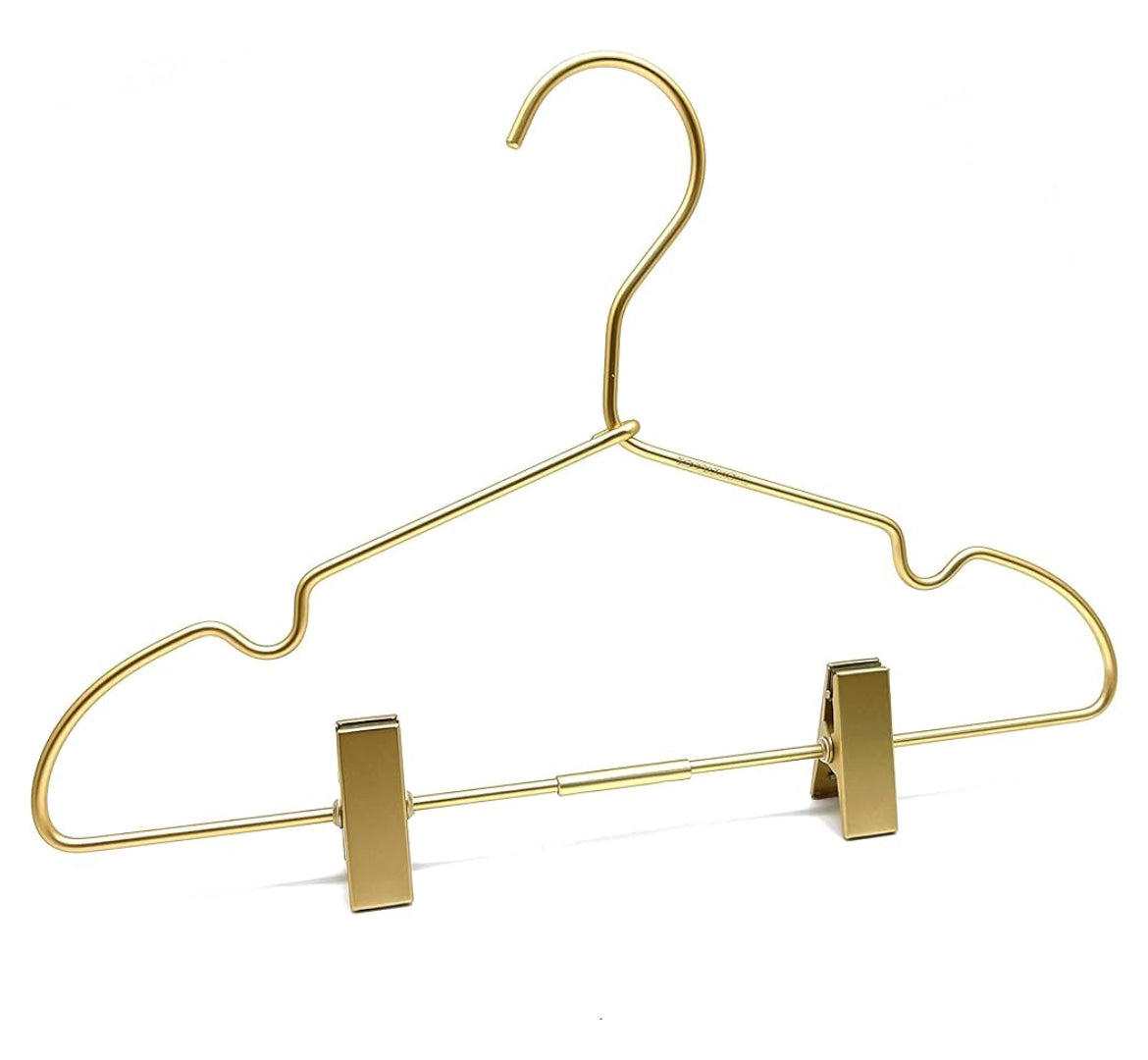 12.5" Gold Metal Baby Clothes Hanger, 10Pack, With or Without Clips