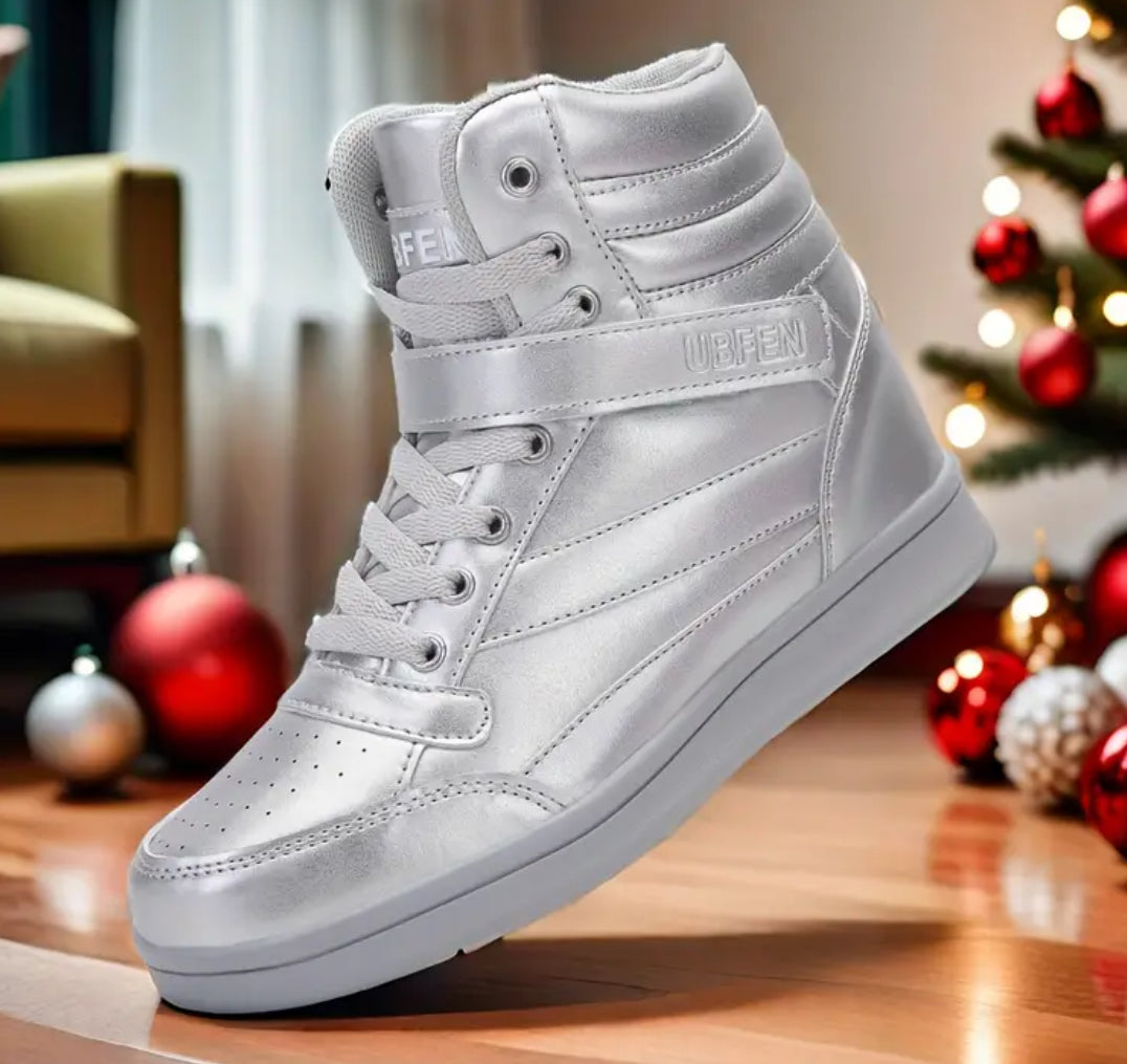 “Retro 80s” Women’s High Tops, Vibrant Color Wedge Heel Sneakers