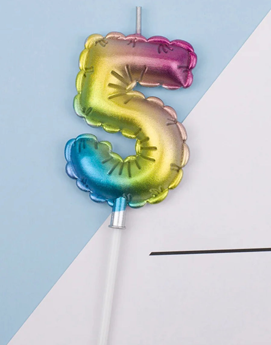 Rainbow Balloon Candles, Cake Topper