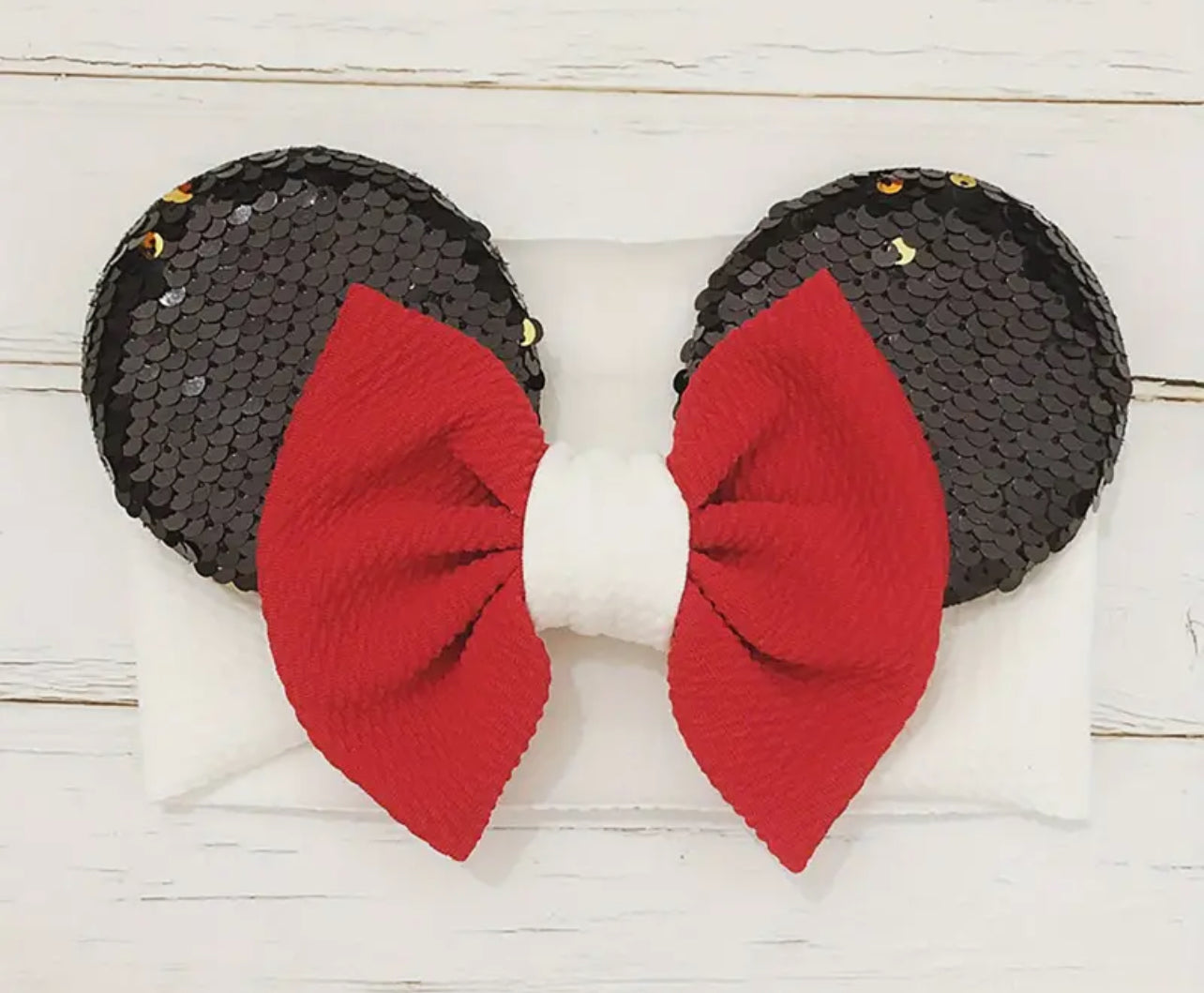 Minnie Mouse Sequin Bow, Hair Band