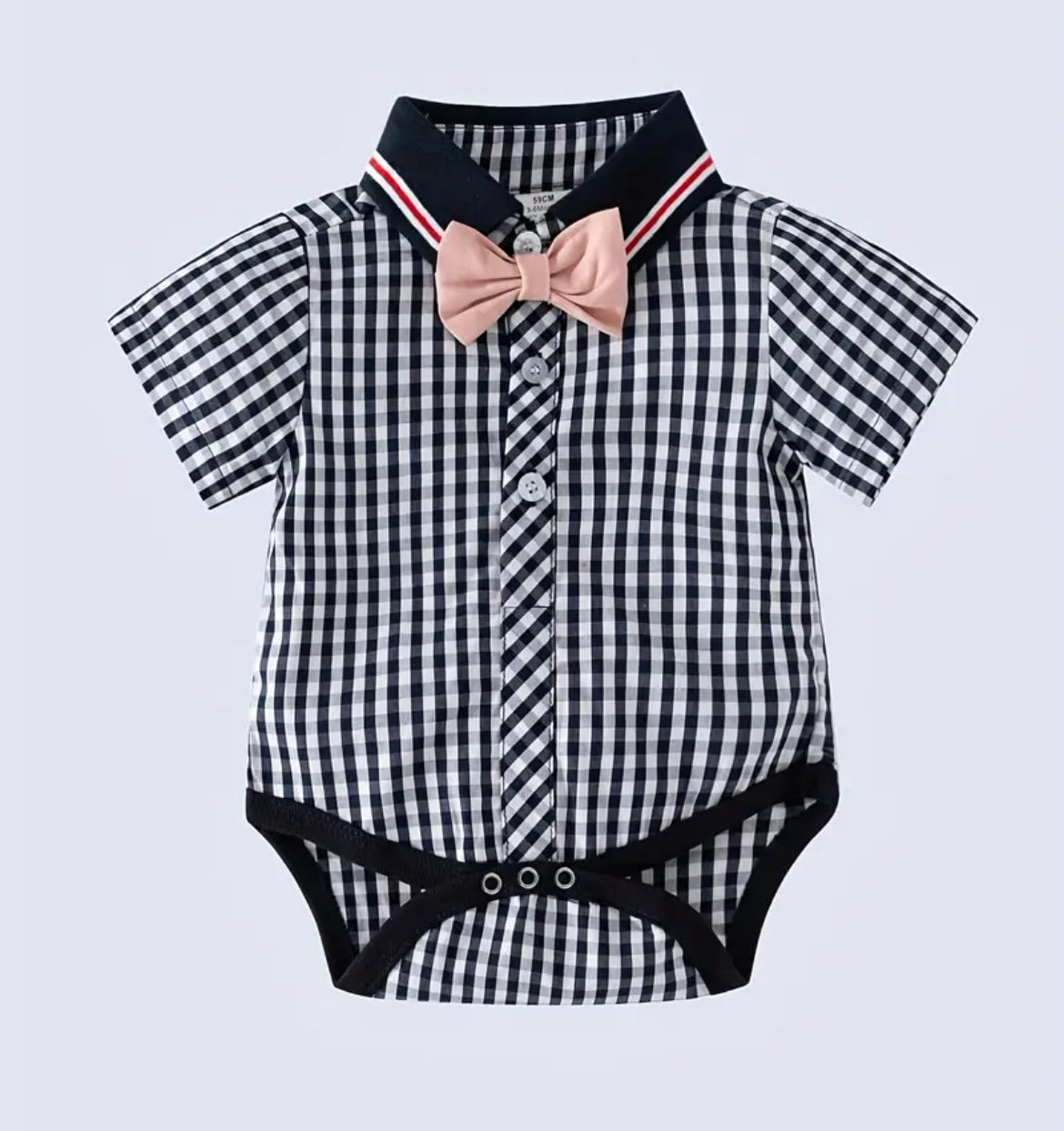 Pink Bowtie’s & Suspender Shorts Set