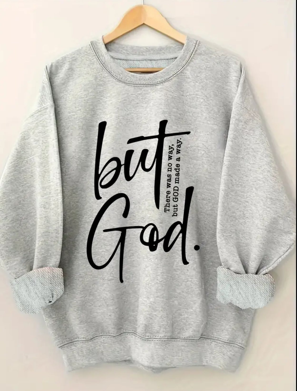 Women's Letter & Cross Print Pullover Sweatshirt - Worship