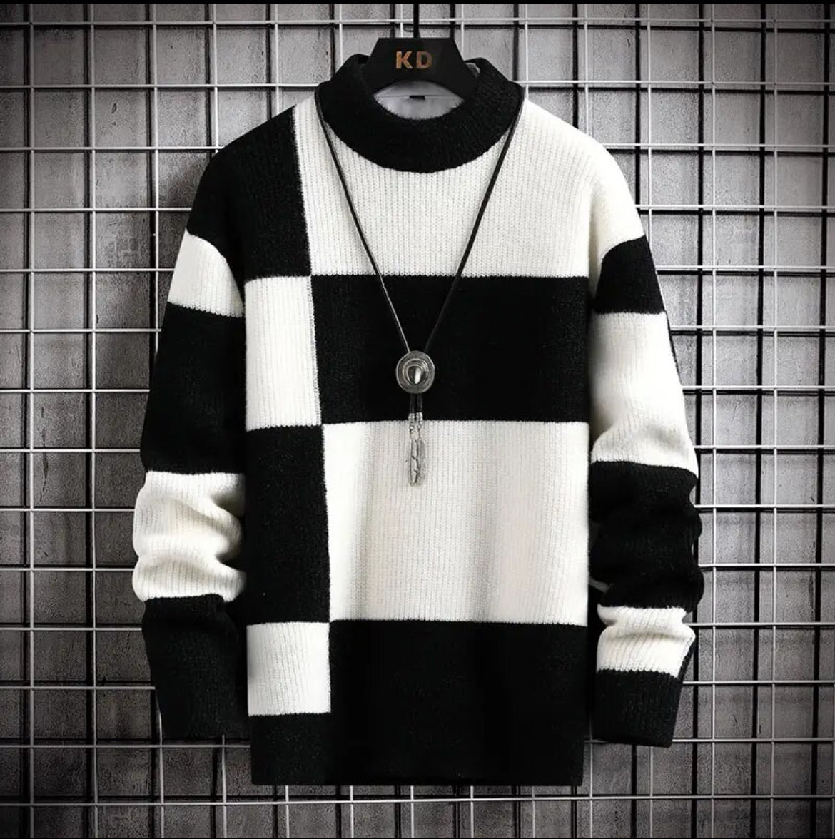 Men Casual Patchwork Color Knitted Pullovers S-3XL