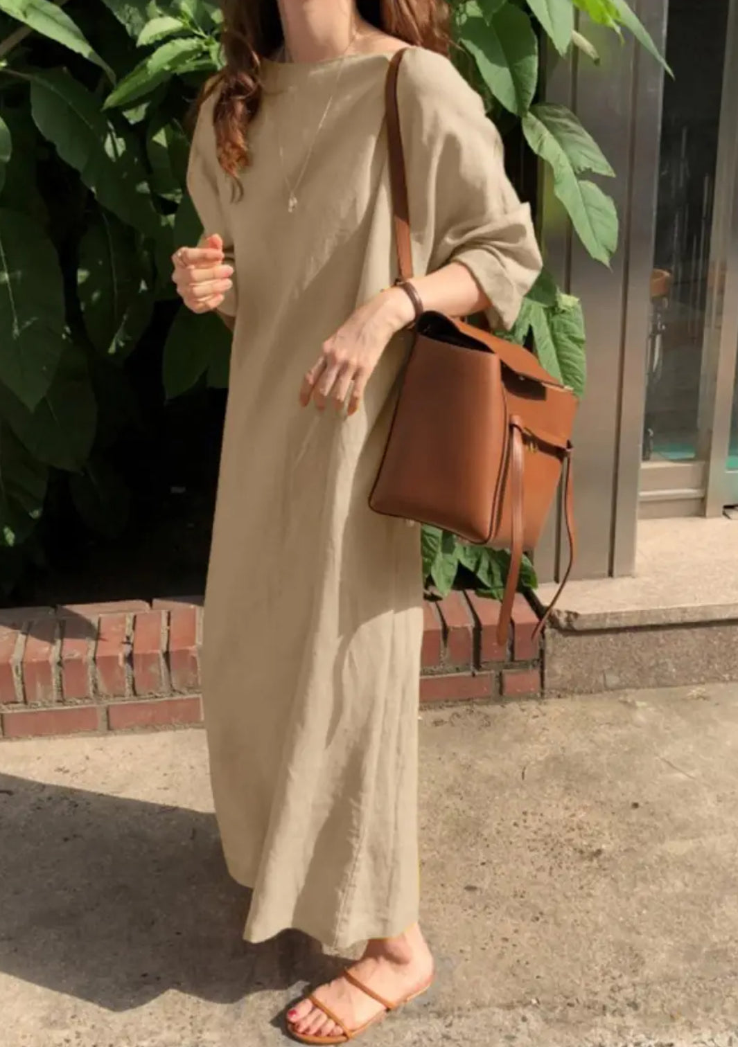 “Simplicity” Crew Neck Loose Simple Dress, Casual Long Sleeve