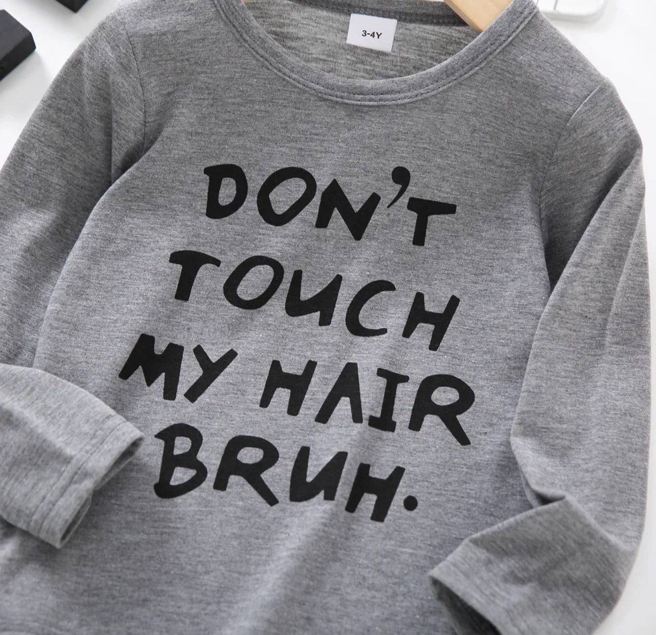 “Don’t Touch My Hair Bruh” Long-sleeve Tee