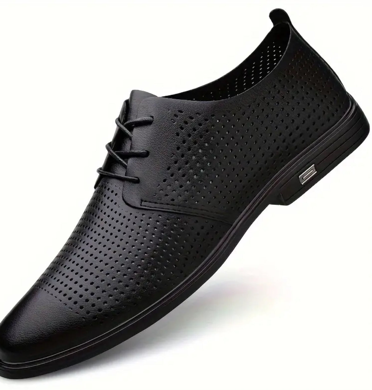 Zapatos formales de cuero partido para hombre, antideslizantes, con cordones