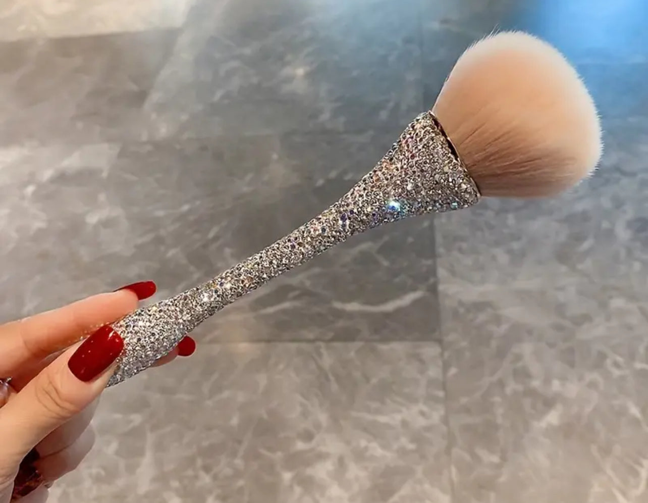 “Crystals” Mineral Powder Kabuki Makeup Brush For Large Coverage