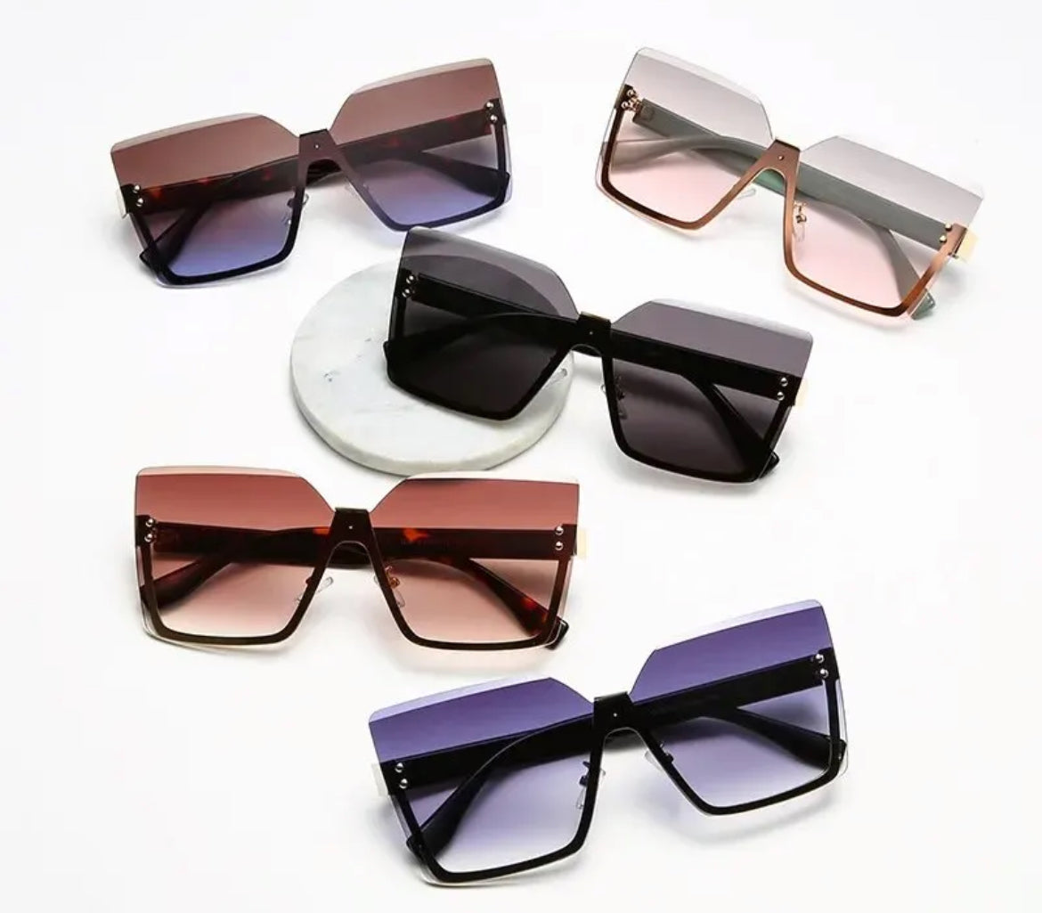 New European And American Style Half-frame Metal Sunglasses